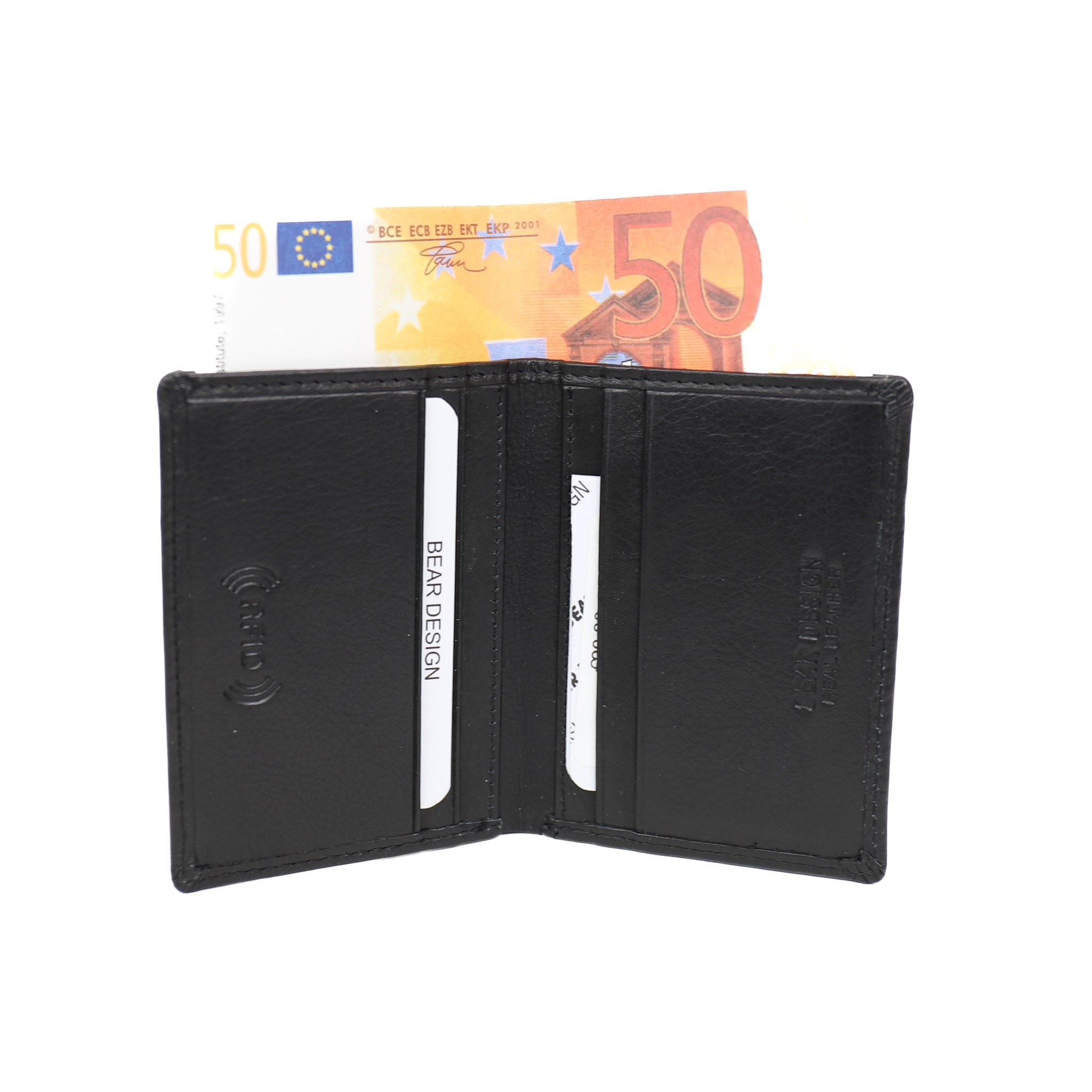 Filterdünnes Kartenetui FR 14417 mit Geldscheinfach Schwarz
