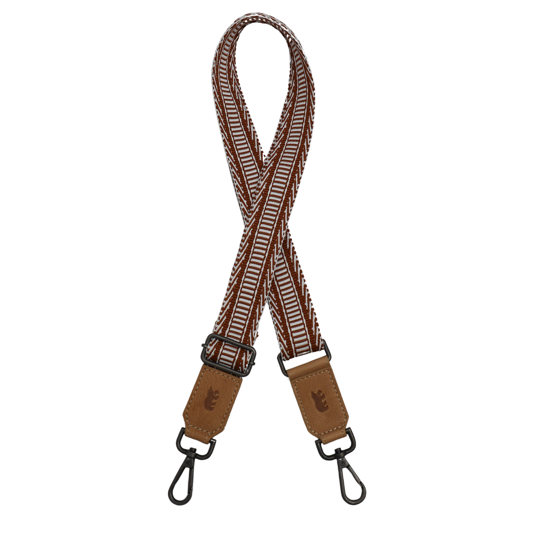 Bag Strap 'Pattern' Cognac/Weiß