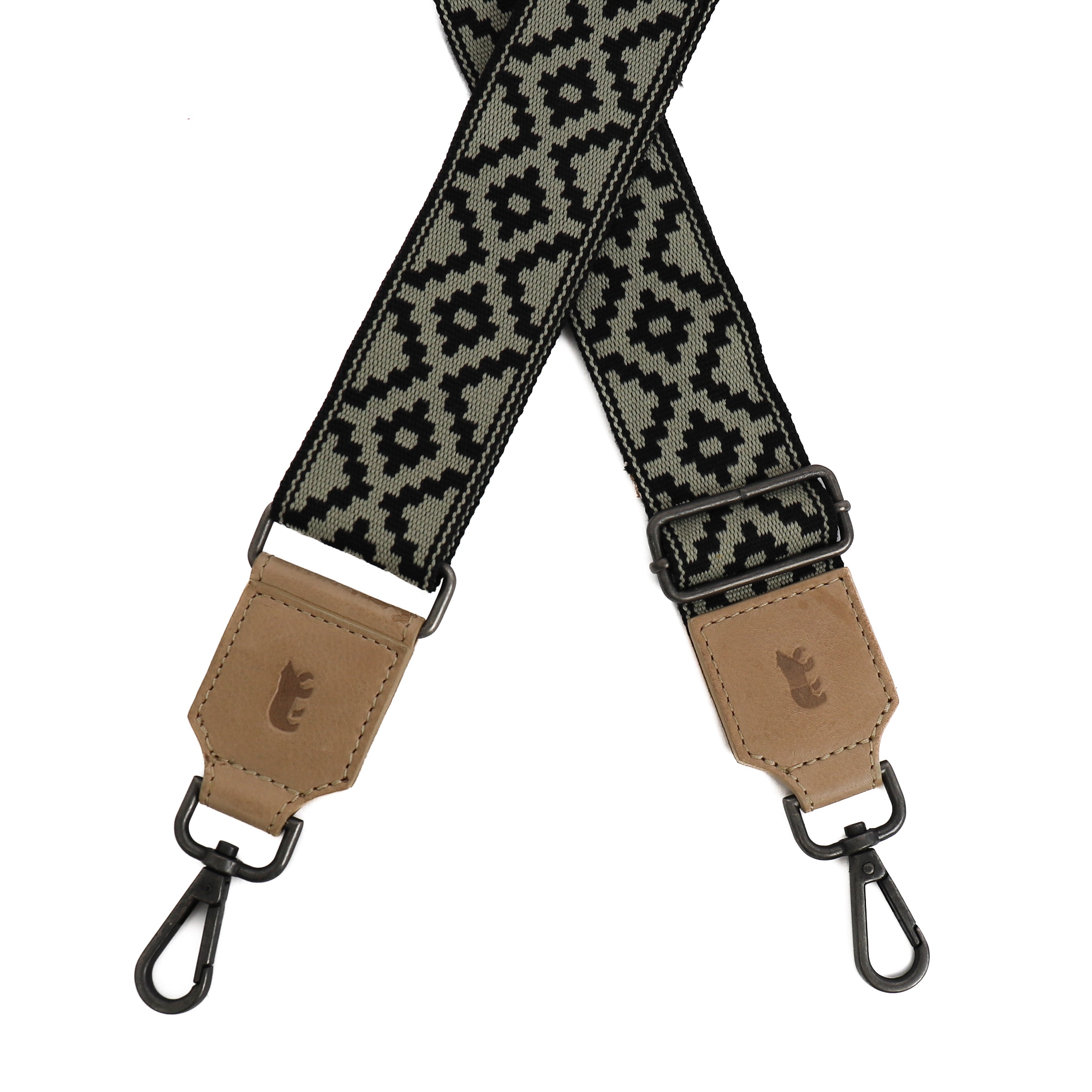 Bag Strap 'Diamonds' Beige/Schwarz
