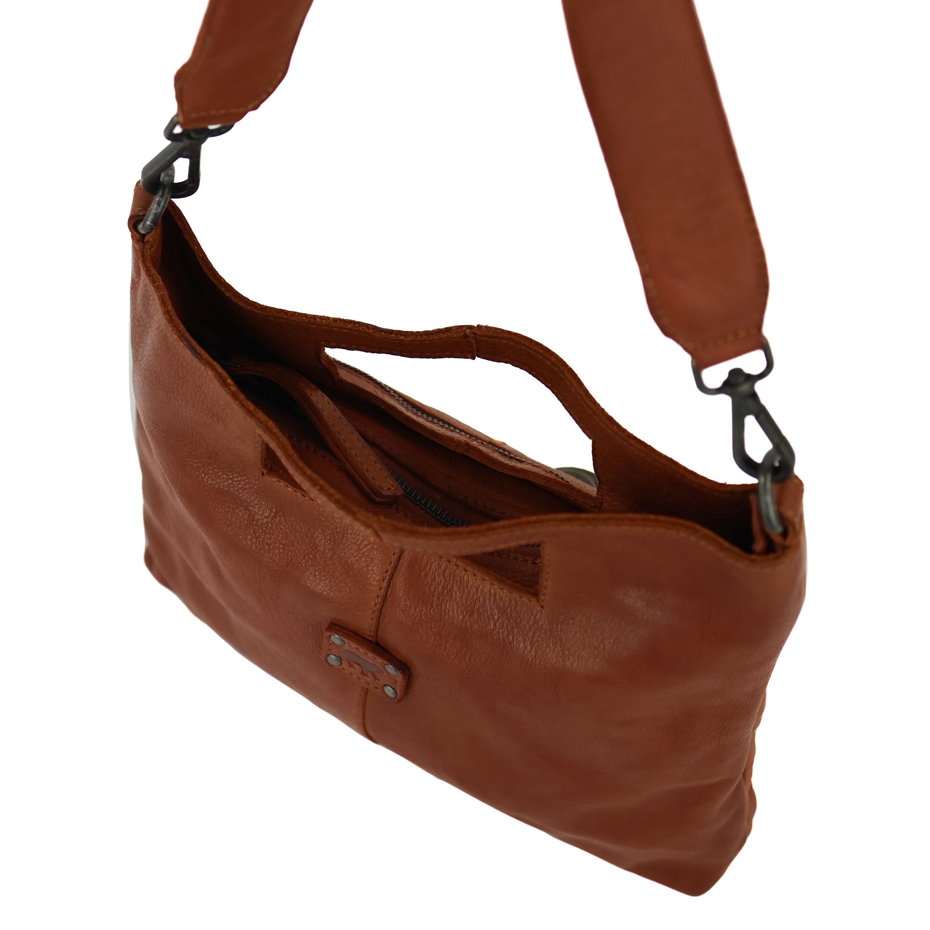Clutch-/Umhängetasche 'Feline' Cognac