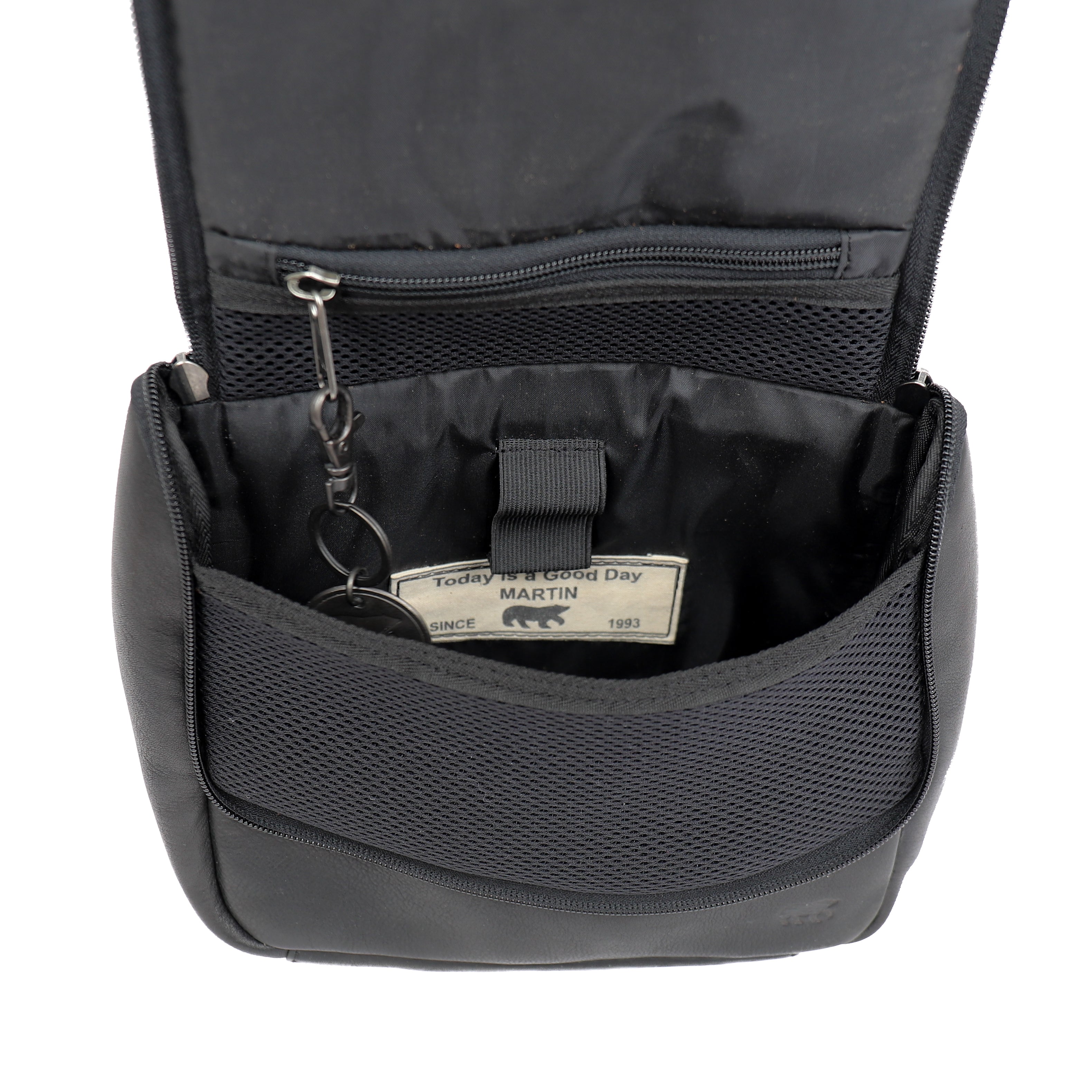 Hängender Kulturbeutel mit Haken 'Martin' Schwarz