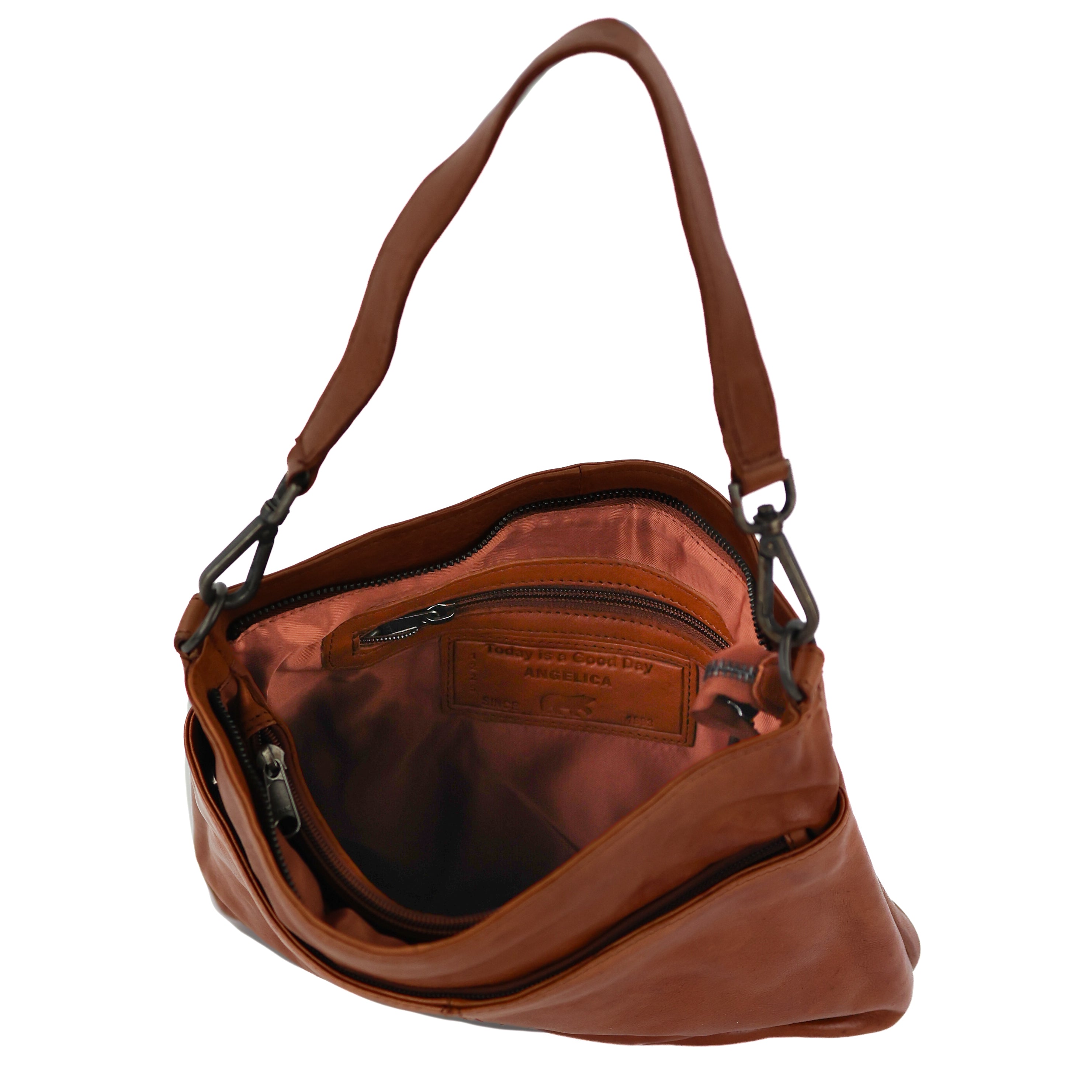 Hand-/Umhängetasche 'Angelica' cognac - CP 1536
