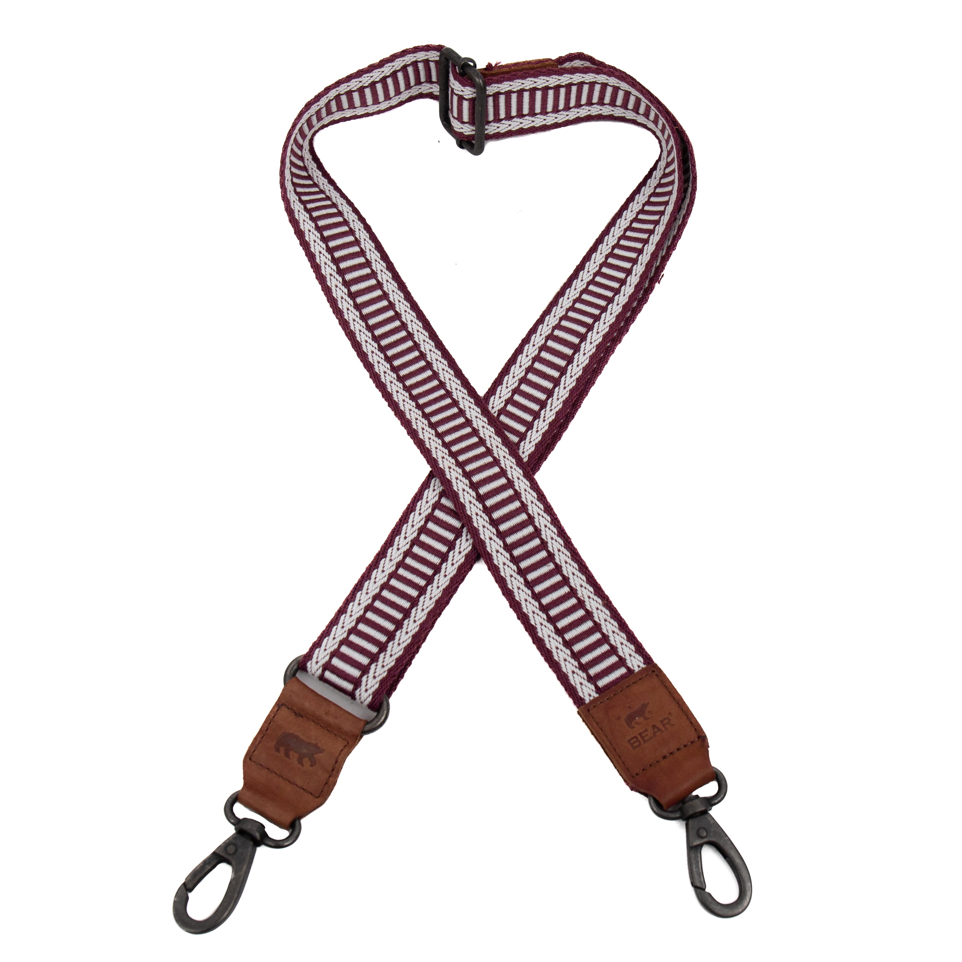 Bag Strap 'Pattern' Bordeaux/Weiß/Cognac