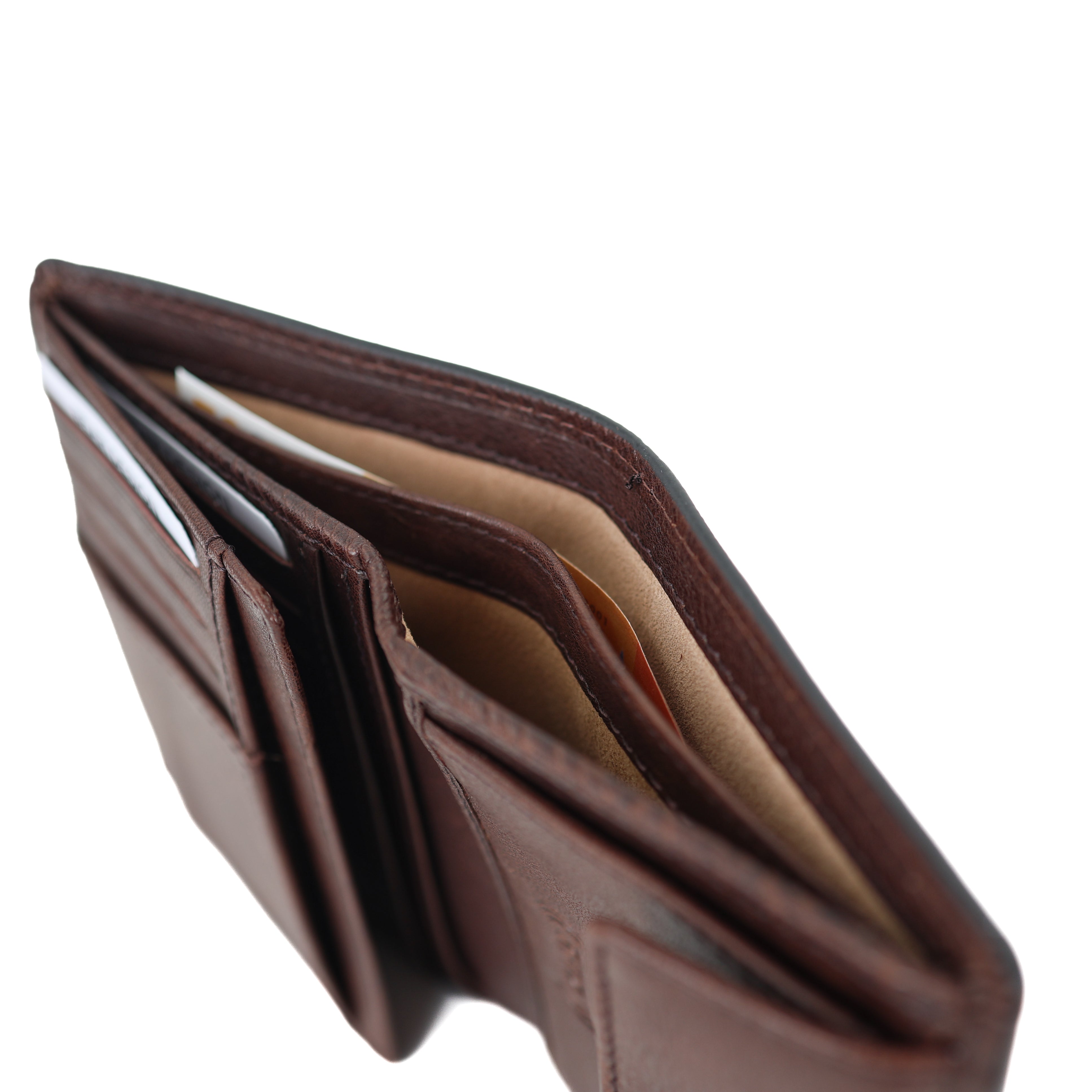 Luxuriöse hohe Brieftasche/Geldbörse „Enrico“ braun