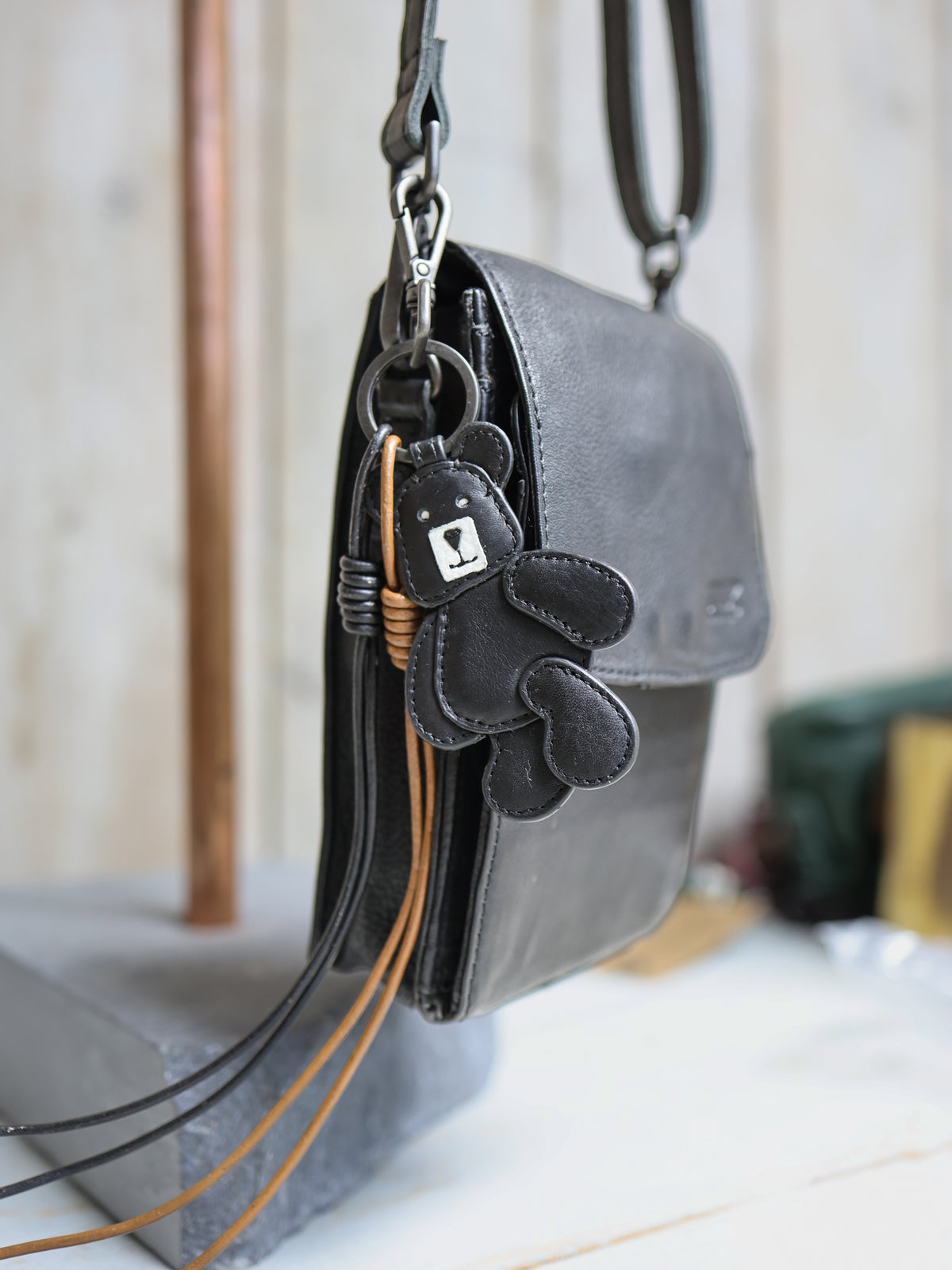 Taschenanhänger/Schlüsselanhänger 'Bärchen' schwarz