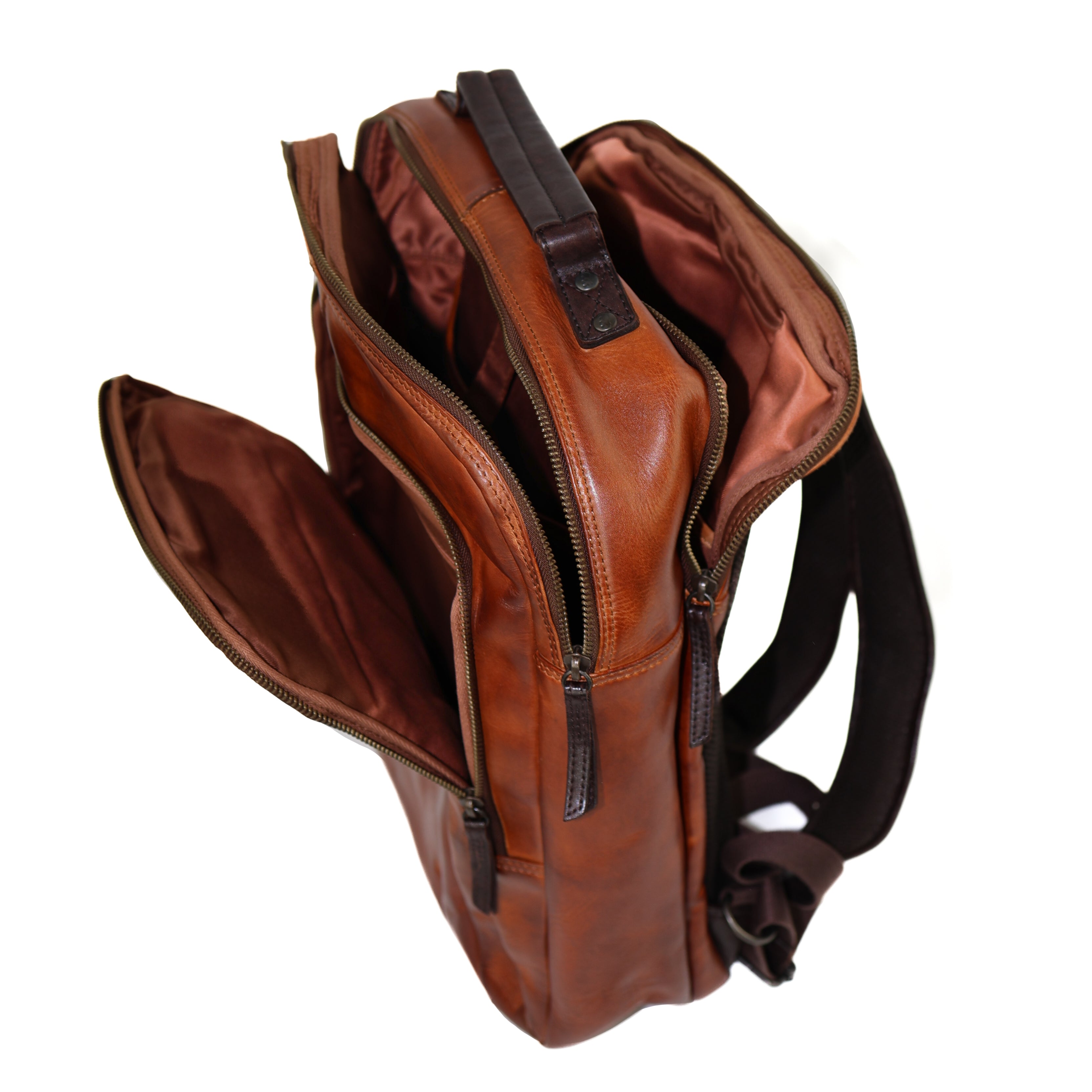 Laptop-Rucksack 'Ties' Cognac/Dunkelbraun