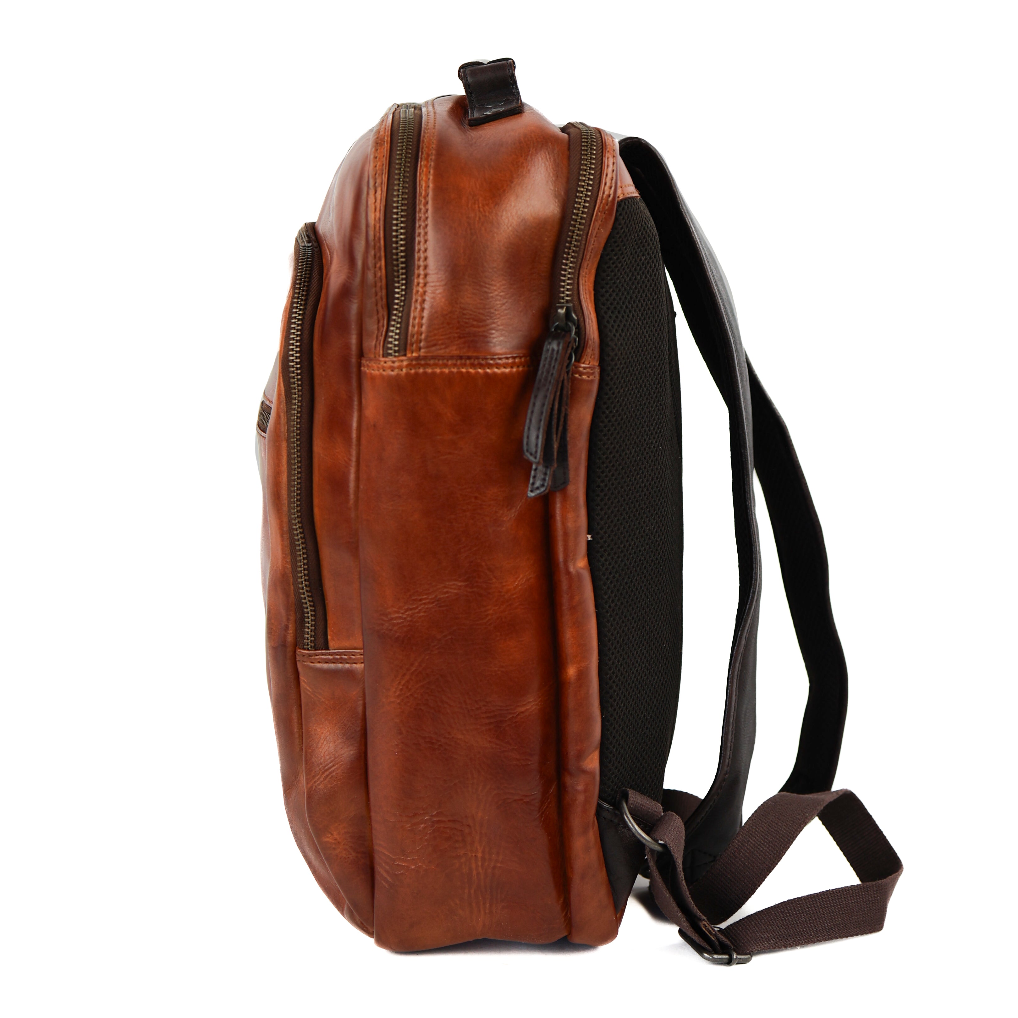 Laptop-Rucksack 'Ties' Cognac/Dunkelbraun