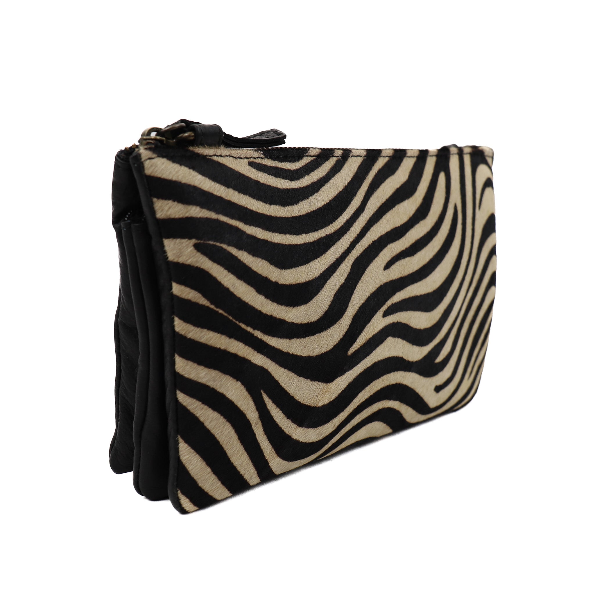 Portemonnaie Tasche 'Uma' Schwarz/Zebra