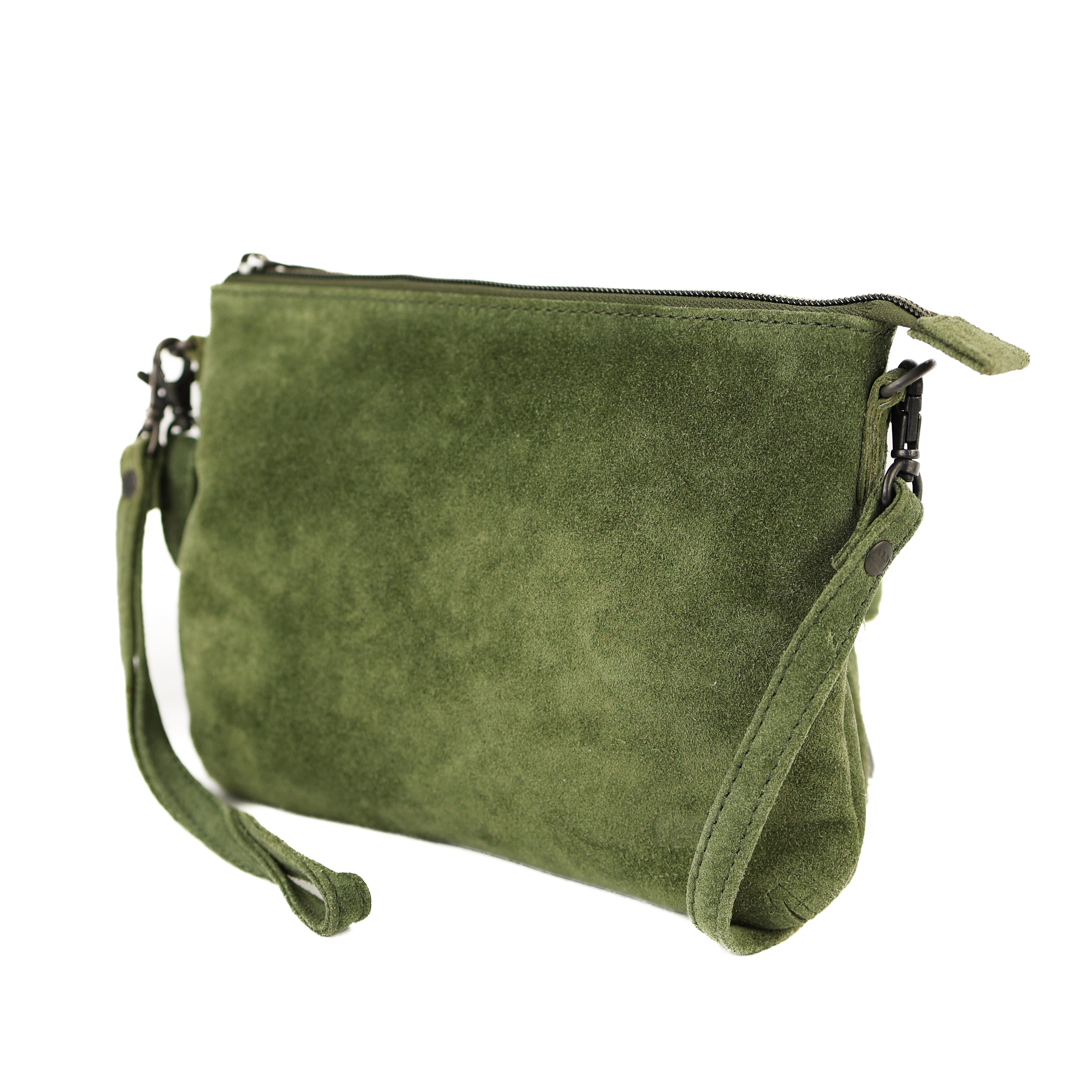 Velours Umhängetasche 'Julie' Grün