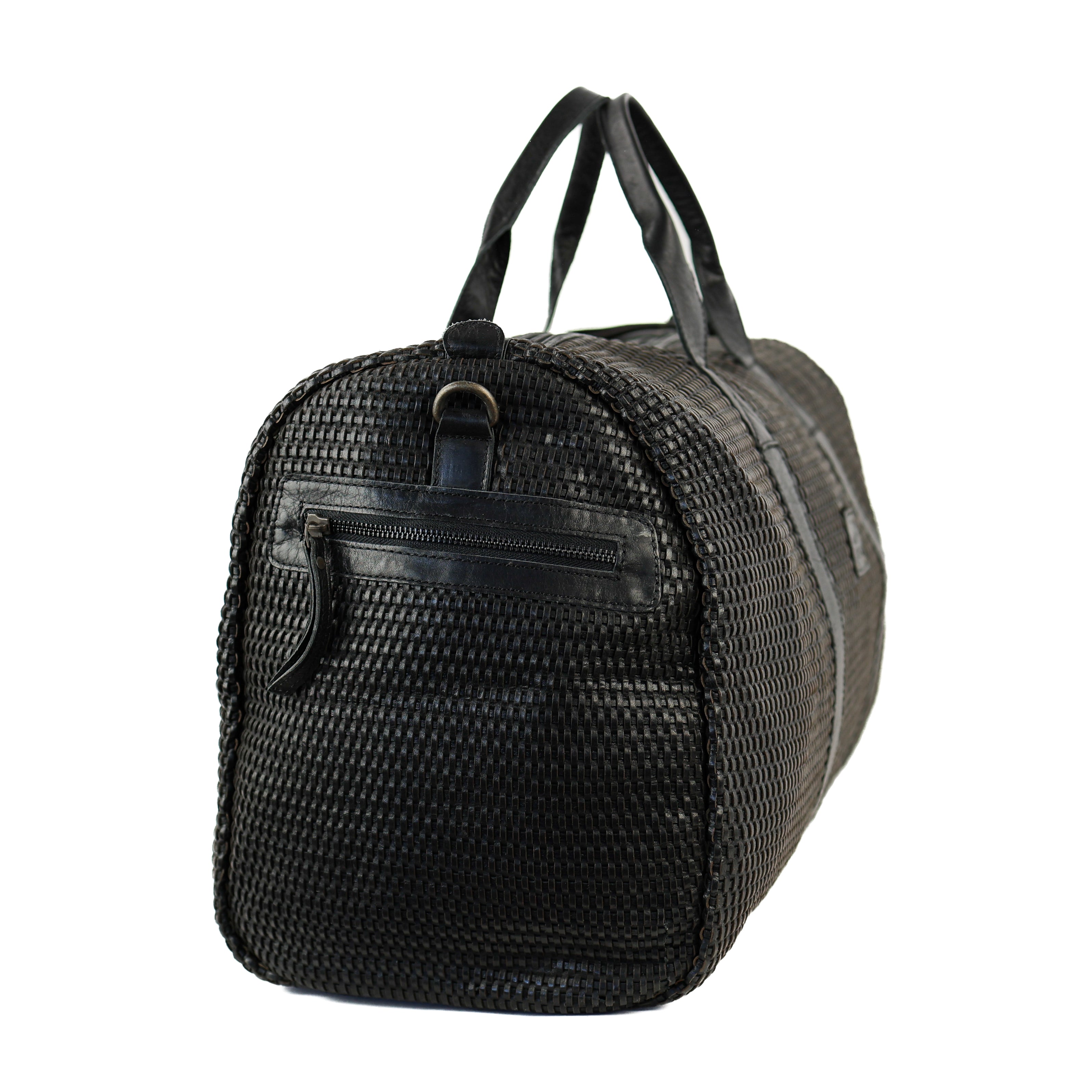 Geflochtene Wochenendtasche 'Vesper' Schwarz