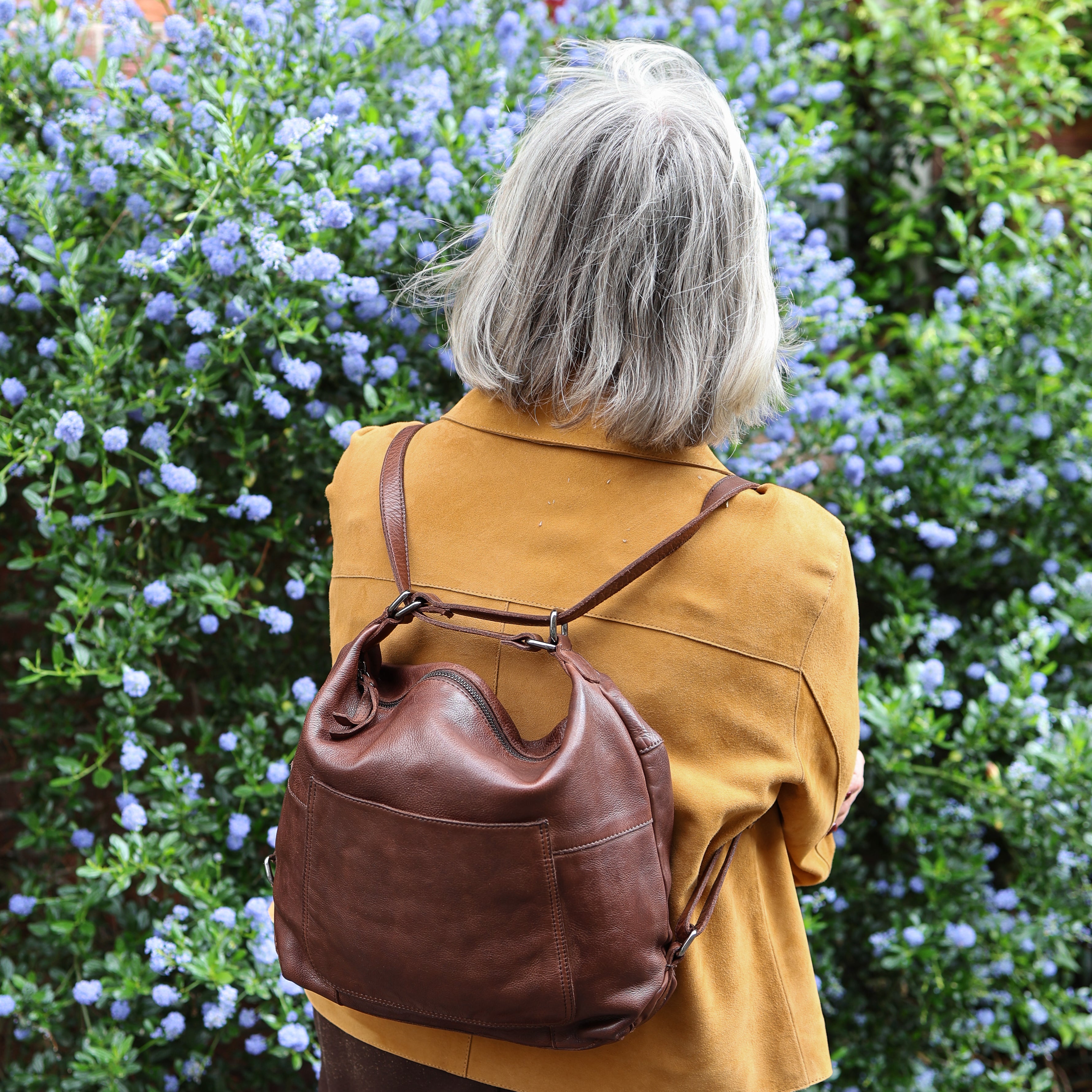 Rucksack/Handtasche 'Veerle' Dunkelbraun