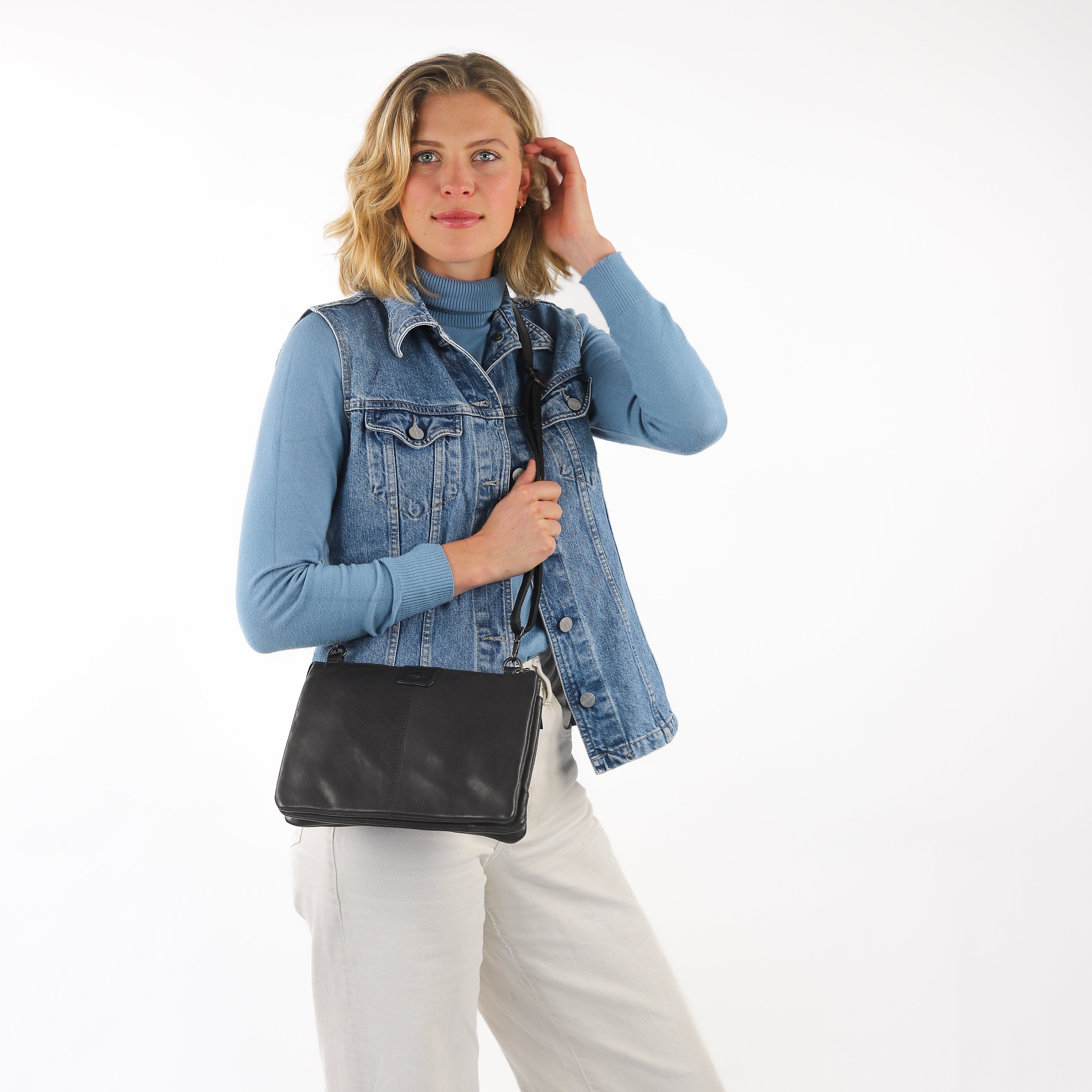 Portemonnaie Tasche 'Uma' XL Schwarz