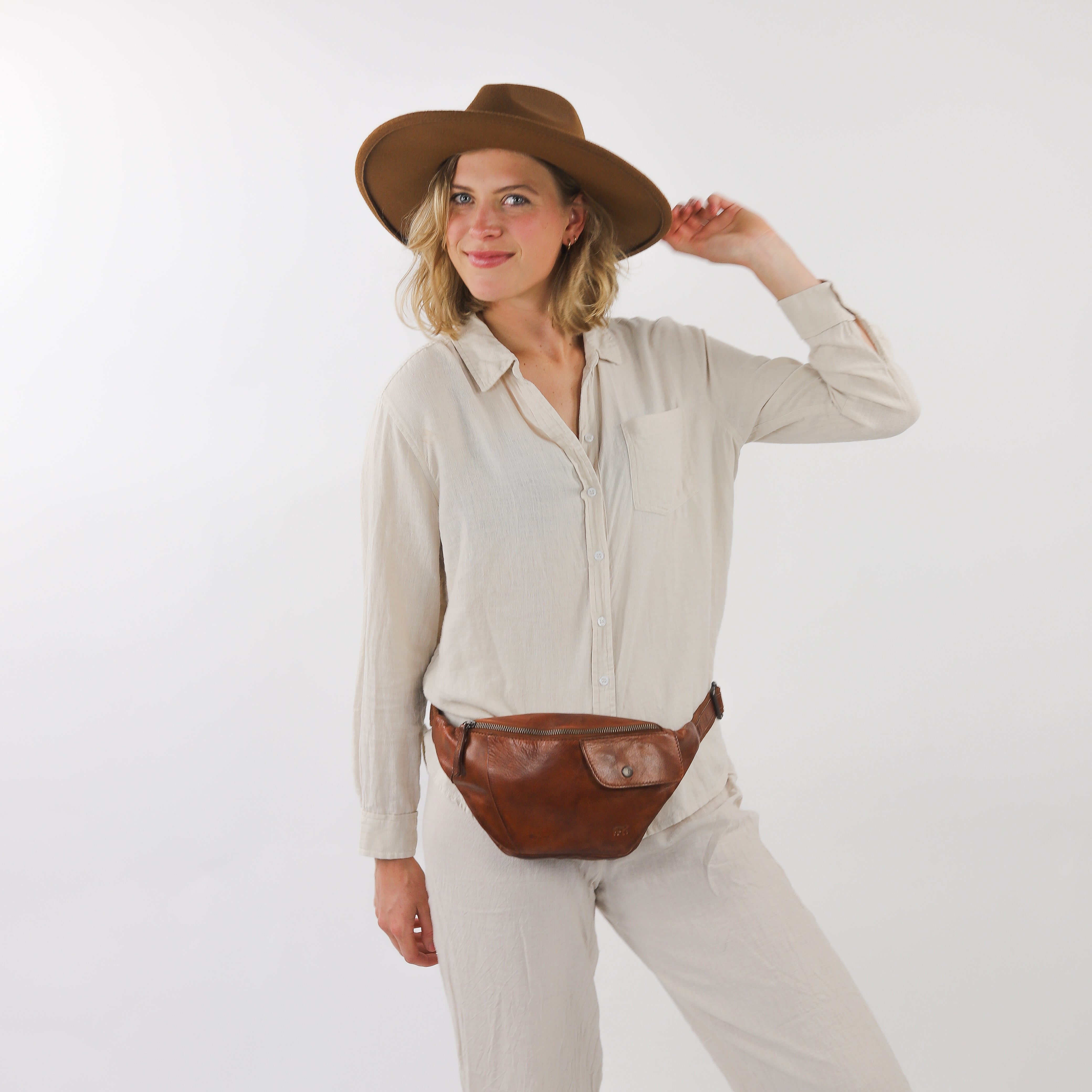Gürteltasche 'Matt' Cognac