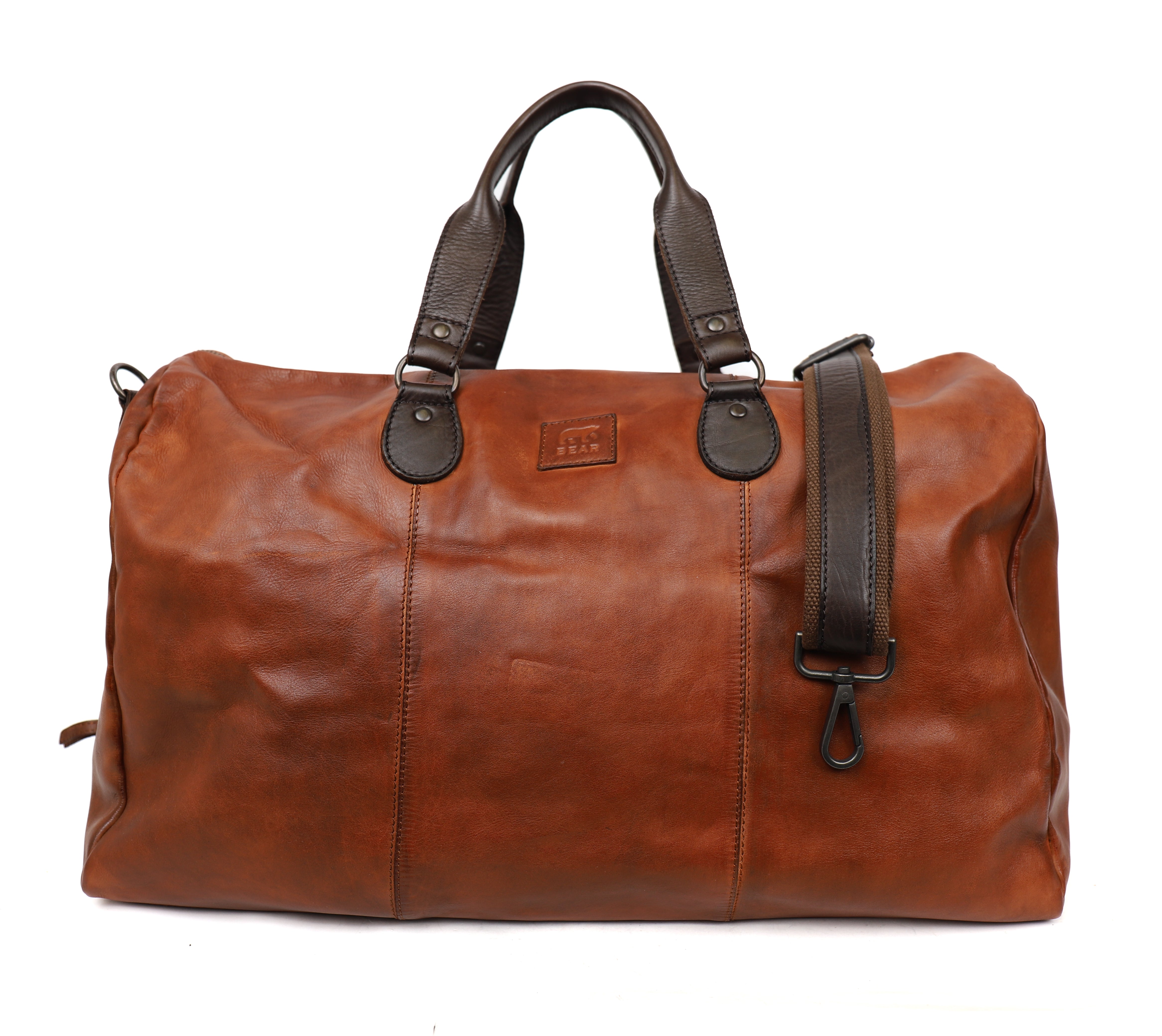 Wochenendtasche 'Lucien' Cognac/Braun