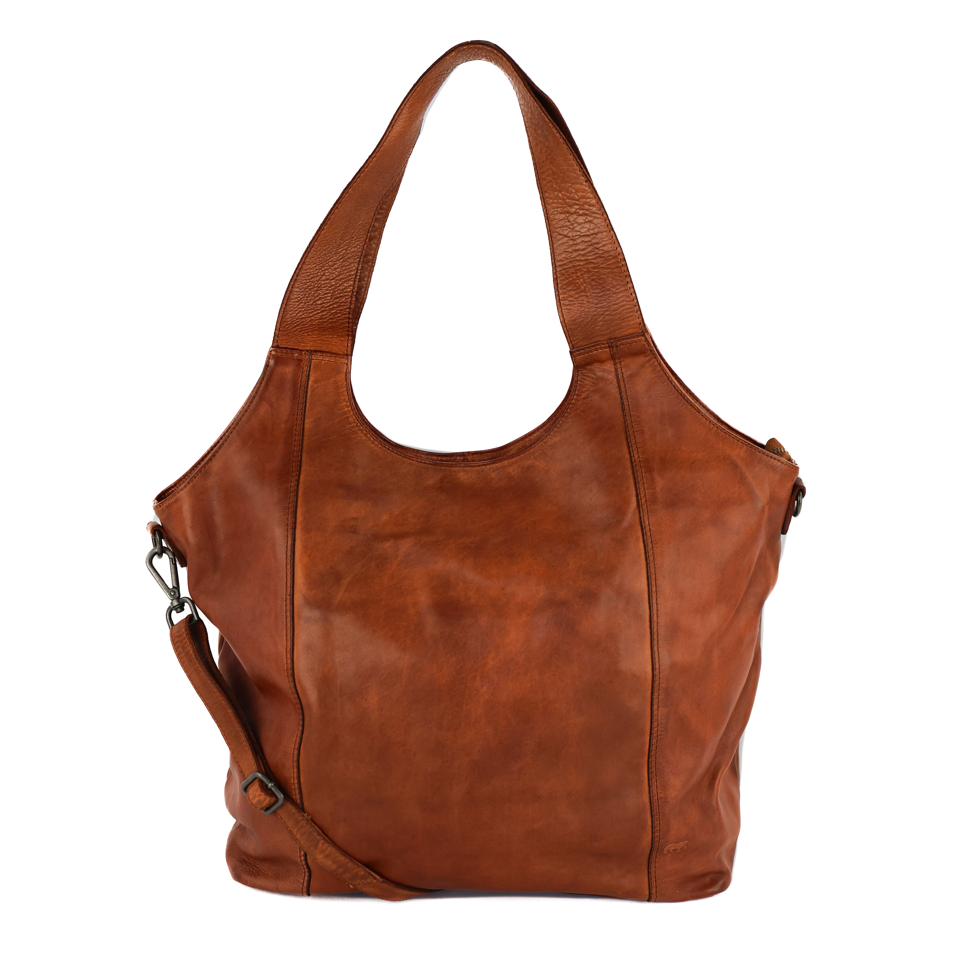 Großer Shopper/Beuteltasche 'Aurora' Cognac