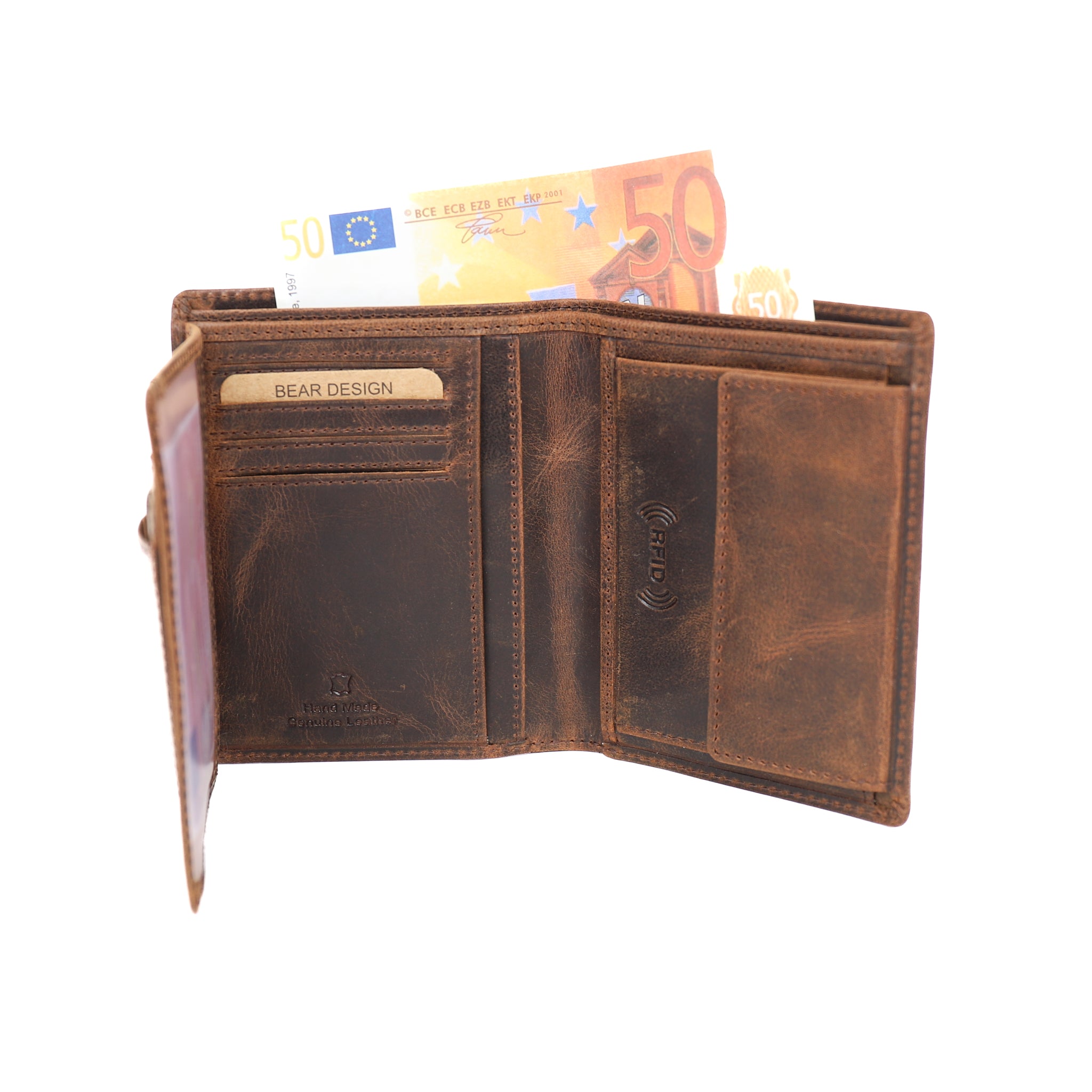 Hohes Portemonnaie 'Iwan' Vintage Braun