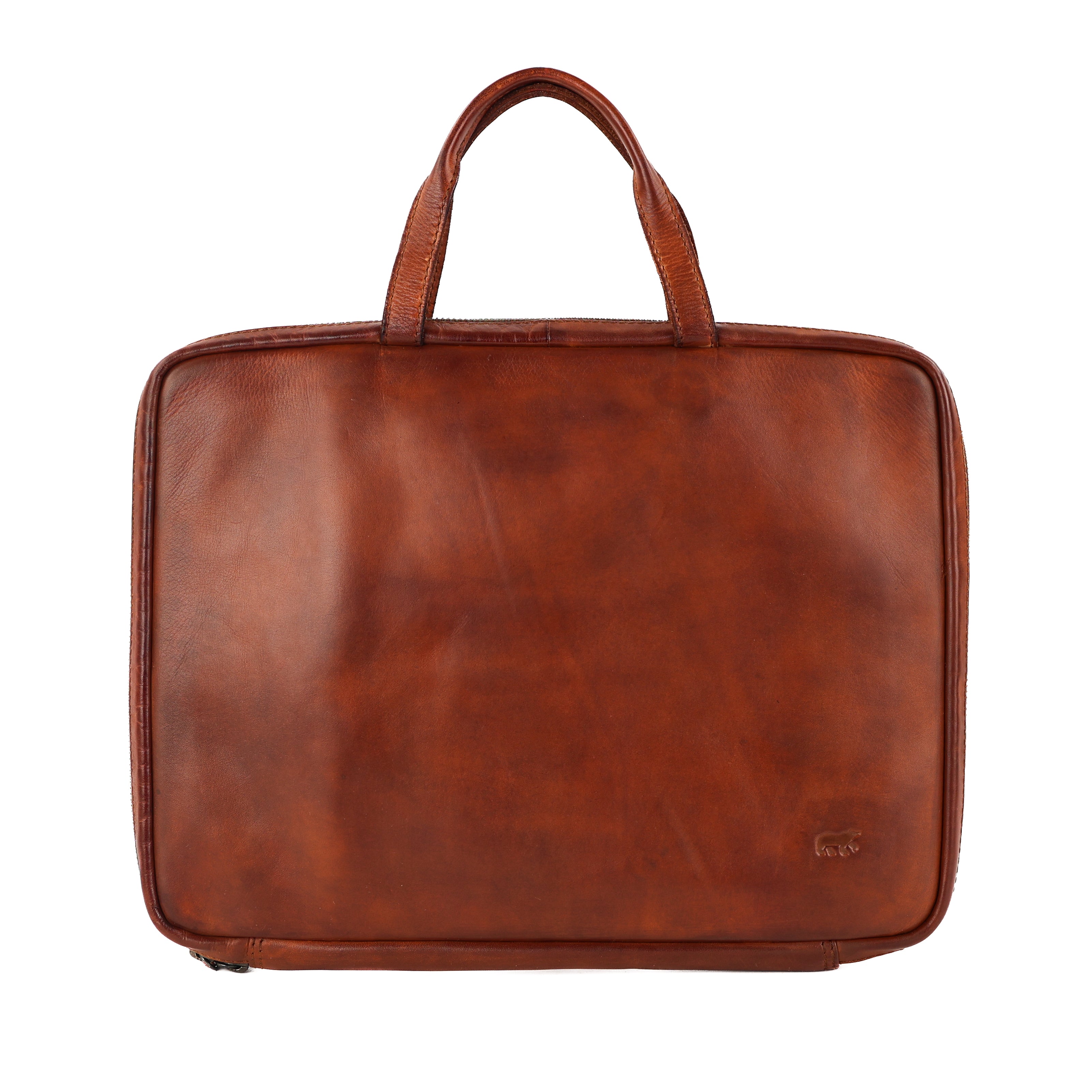 Compacte aktetas 'Cleo' cognac