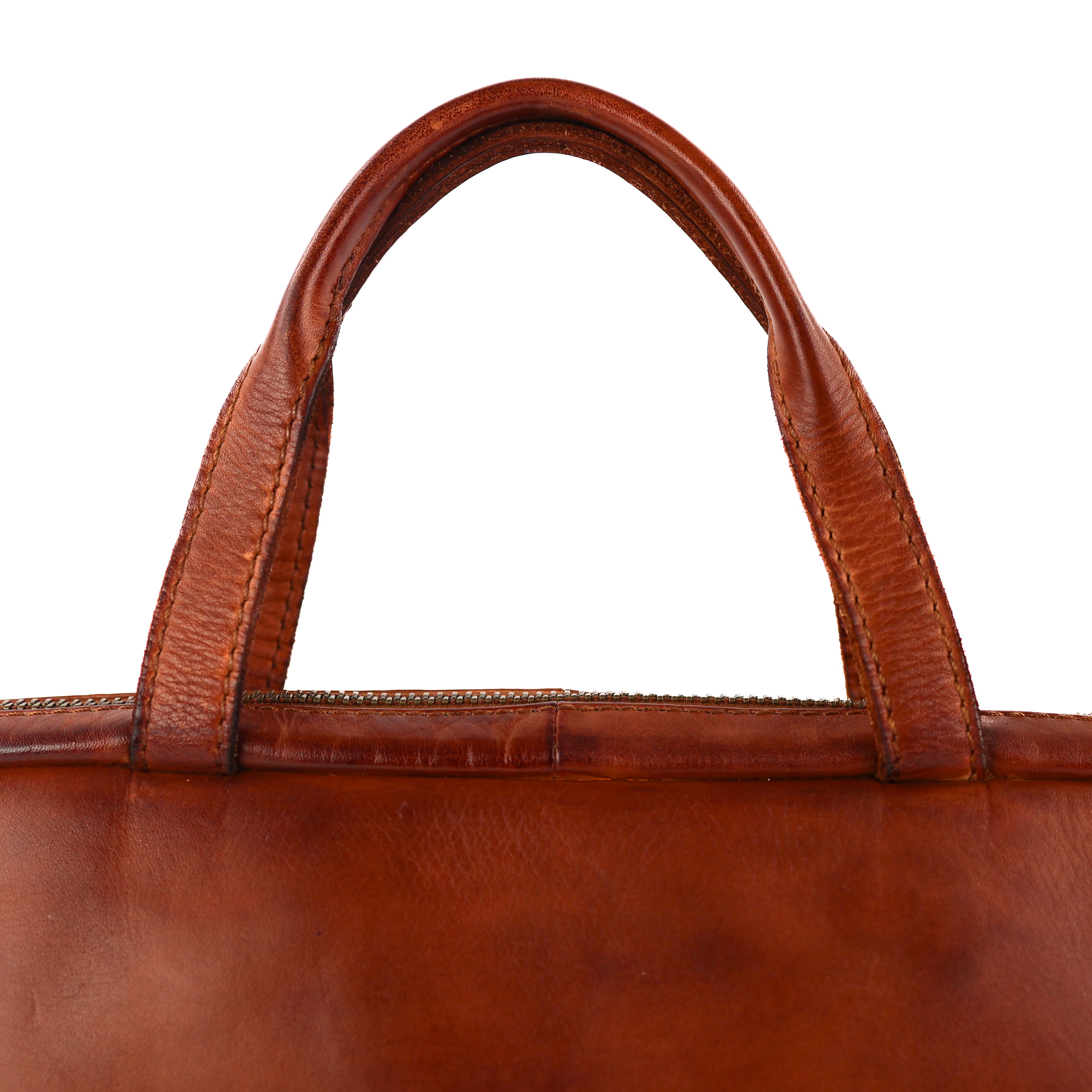Compacte aktetas 'Cleo' cognac