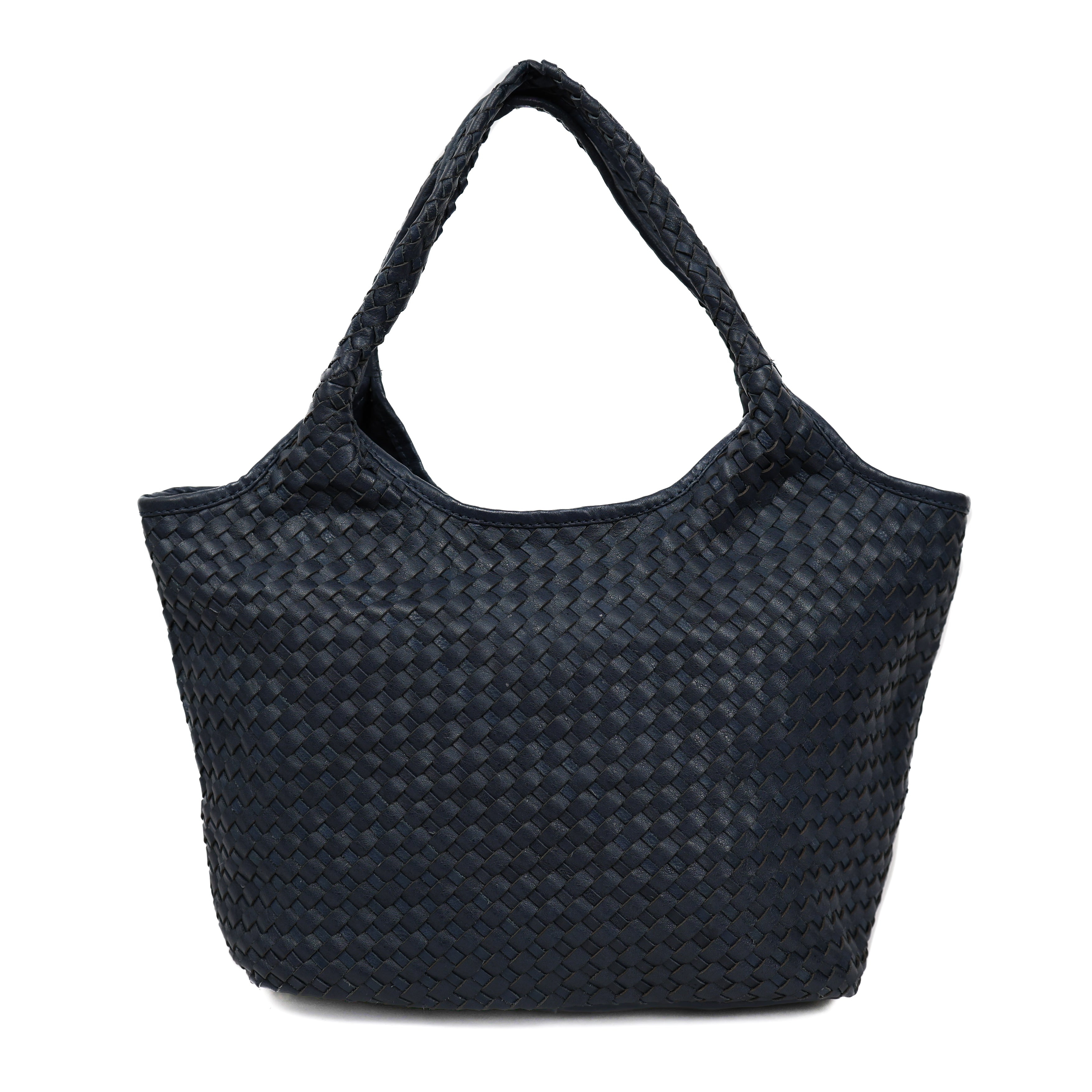 Geflochtene Hand-/Umhängetasche 'Juliëtte' Navy