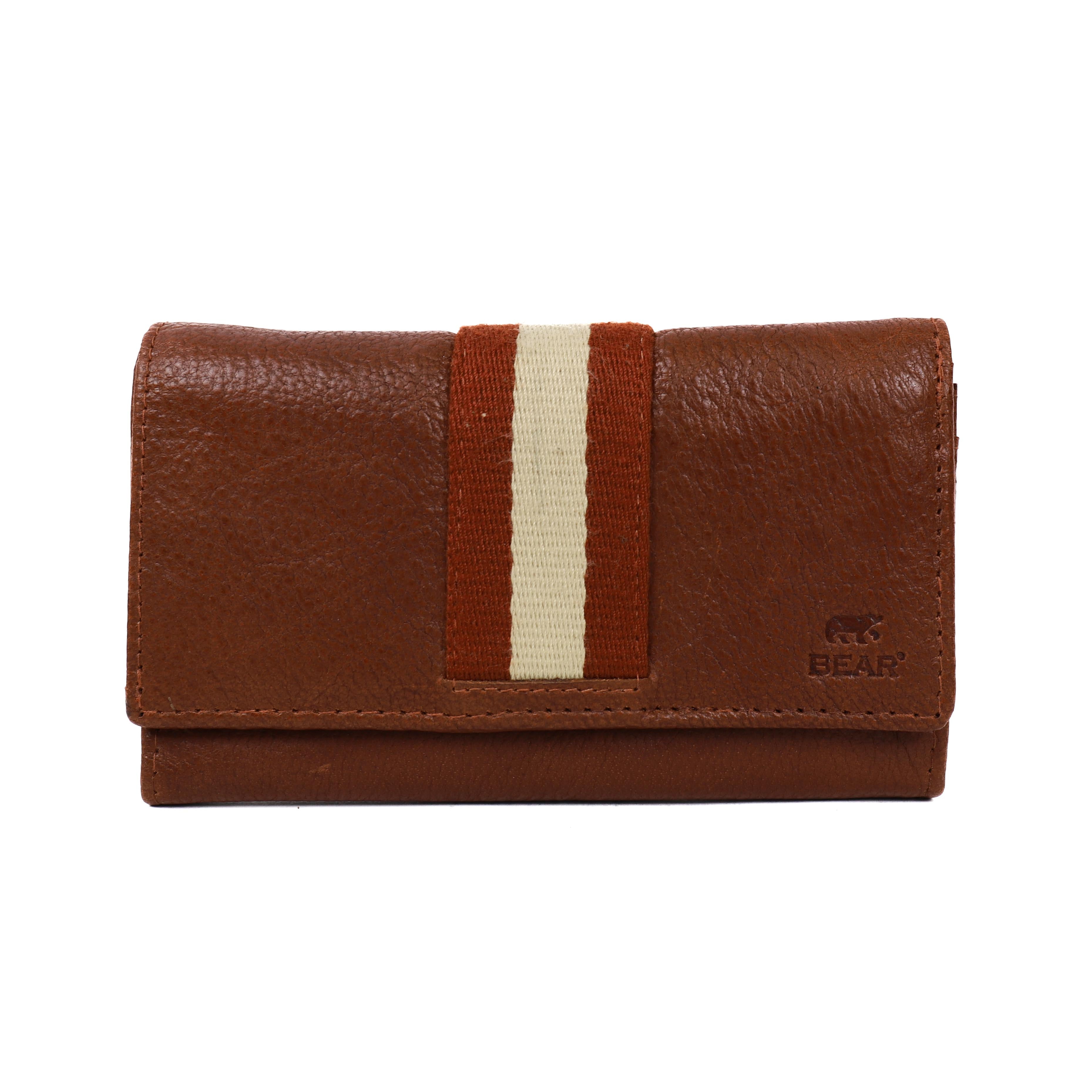Wickelgeldbörse 'Sweety' XL Cognac/Stripe