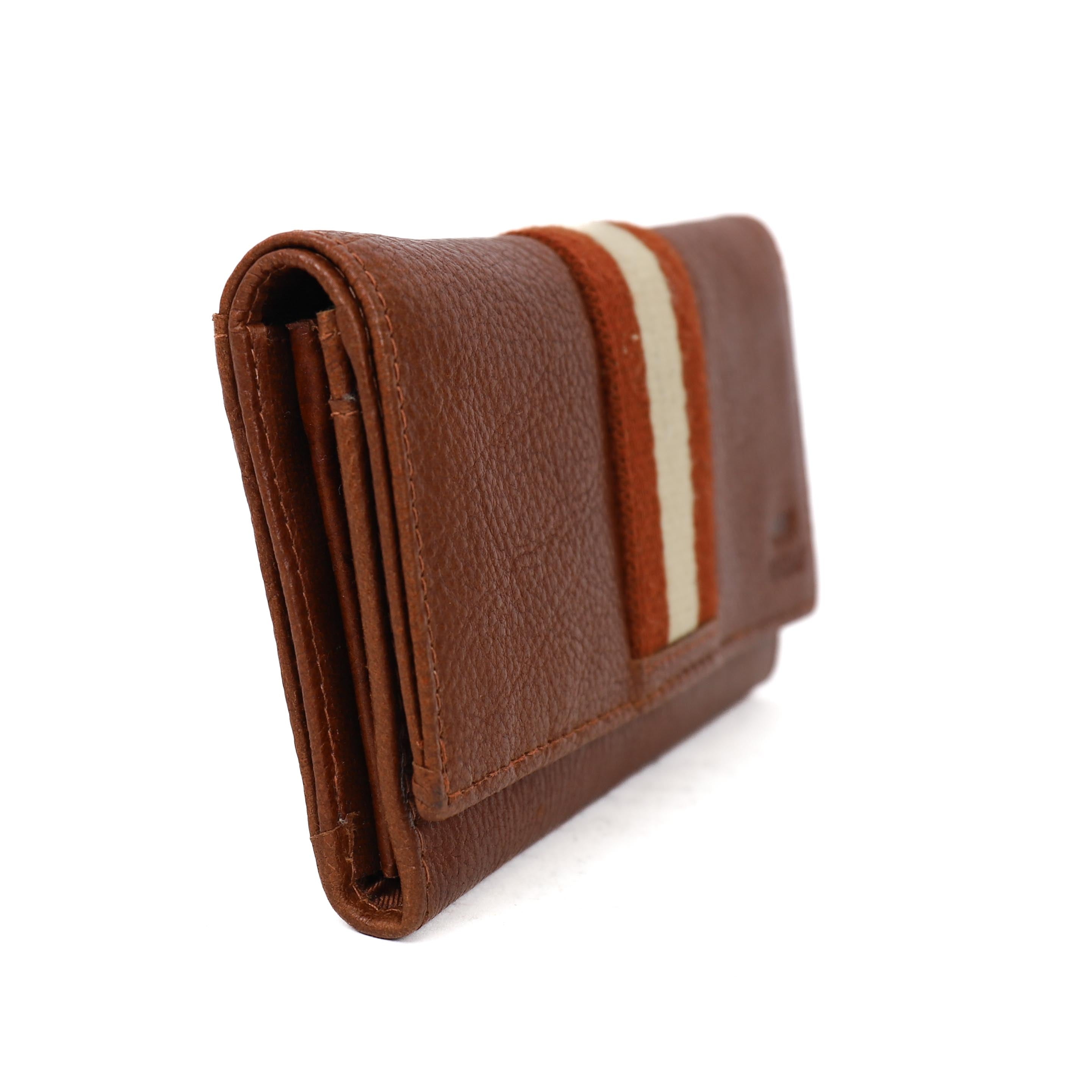Wickelgeldbörse 'Sweety' XL Cognac/Stripe