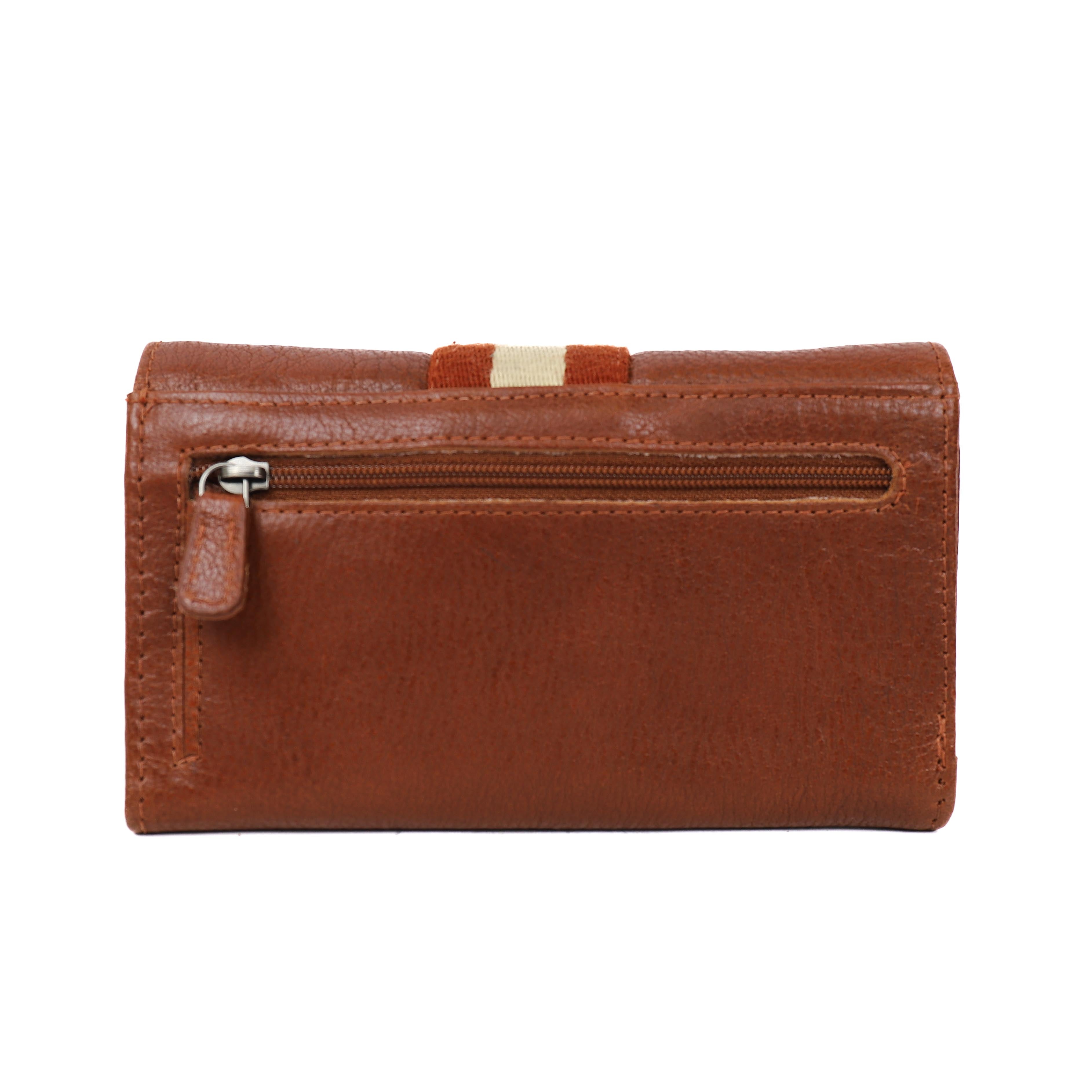 Wickelgeldbörse 'Sweety' XL Cognac/Stripe