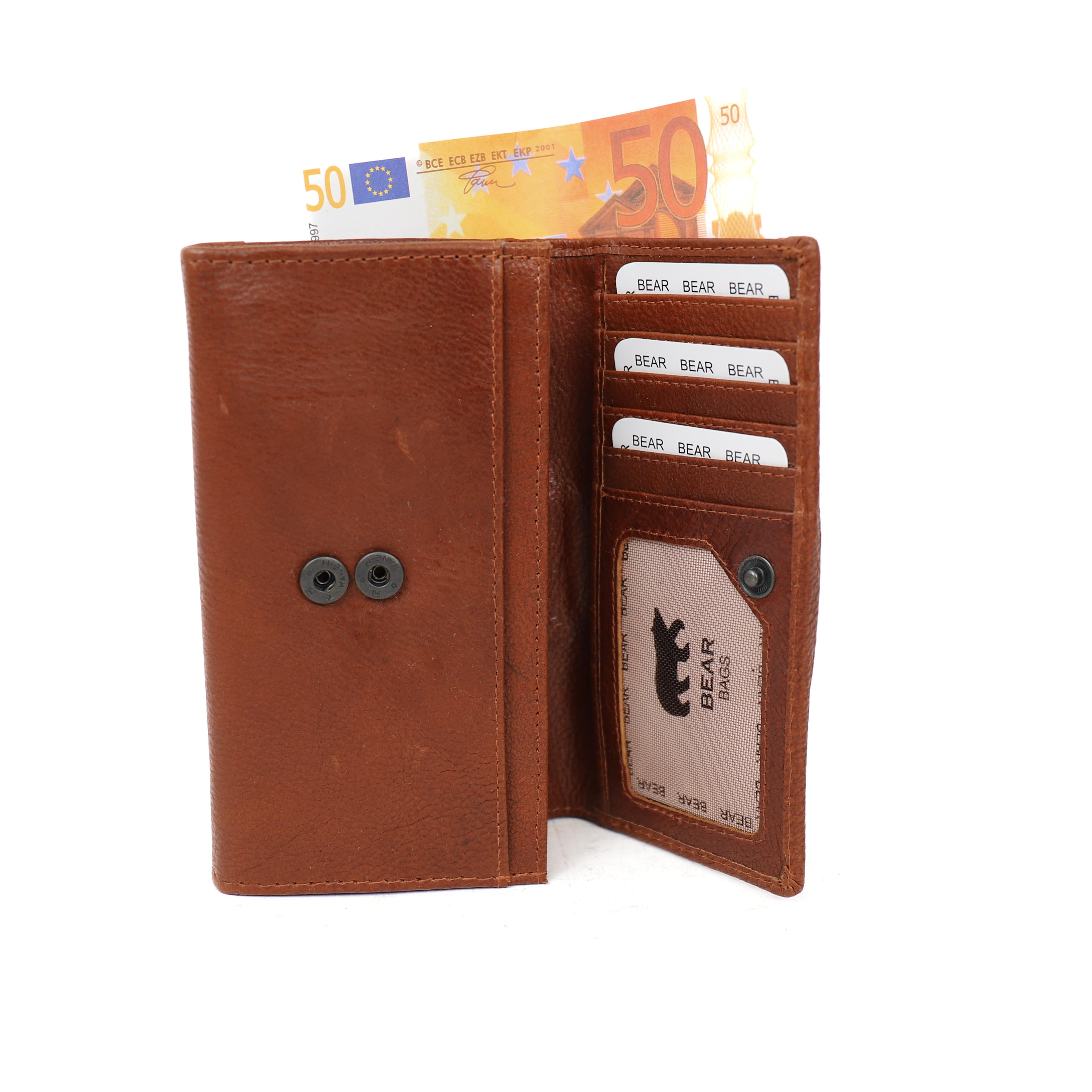 Wickelgeldbörse 'Sweety' XL Cognac/Stripe