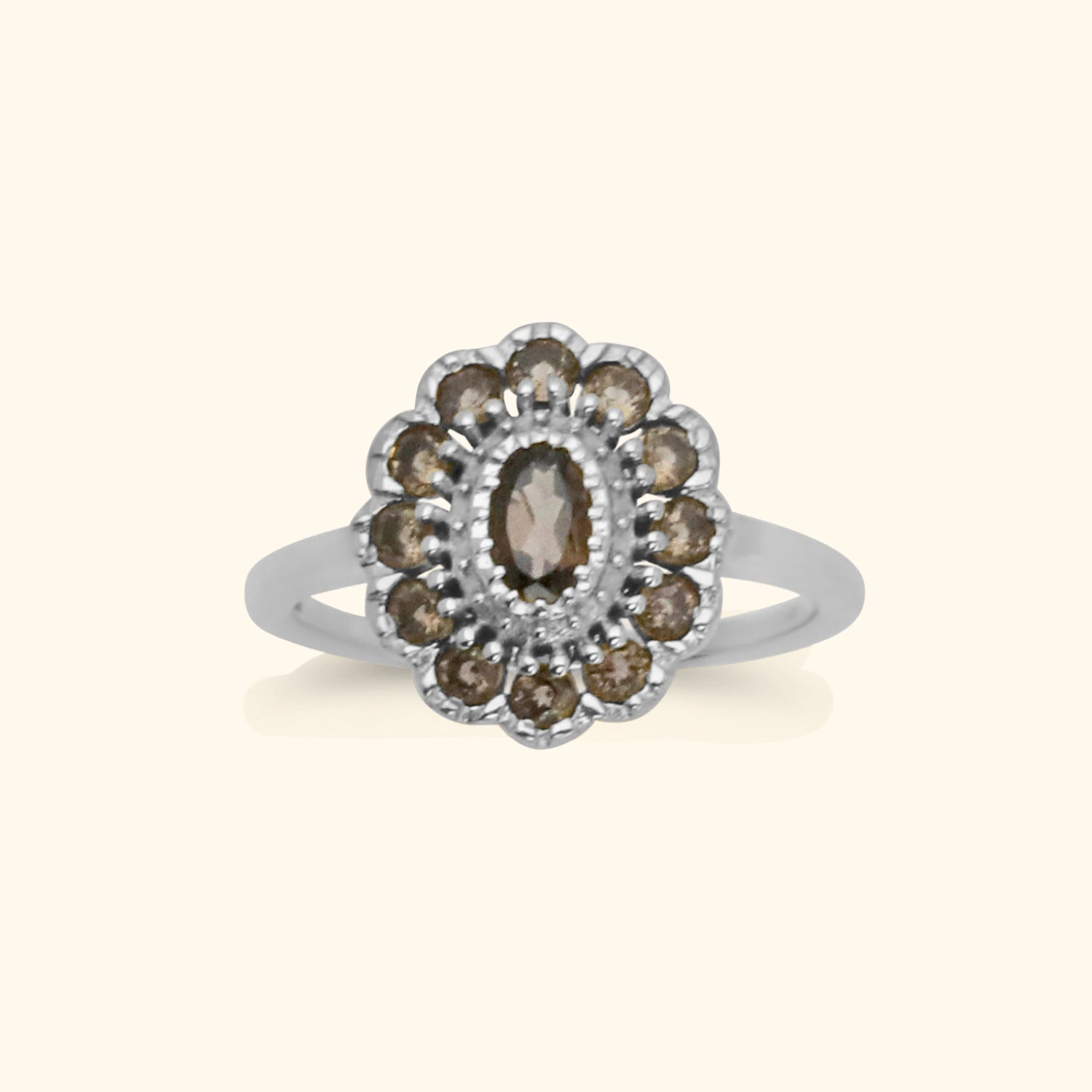 Kae Smoky Flower ring Silver