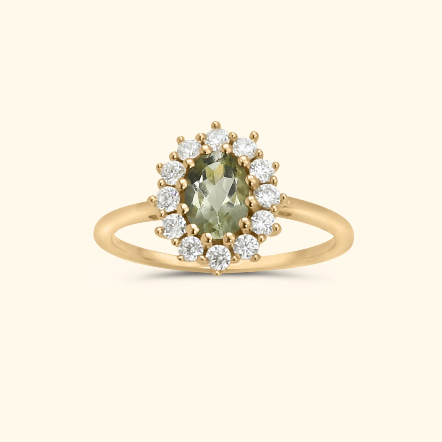 Lady Diana Ring Green Amethyst