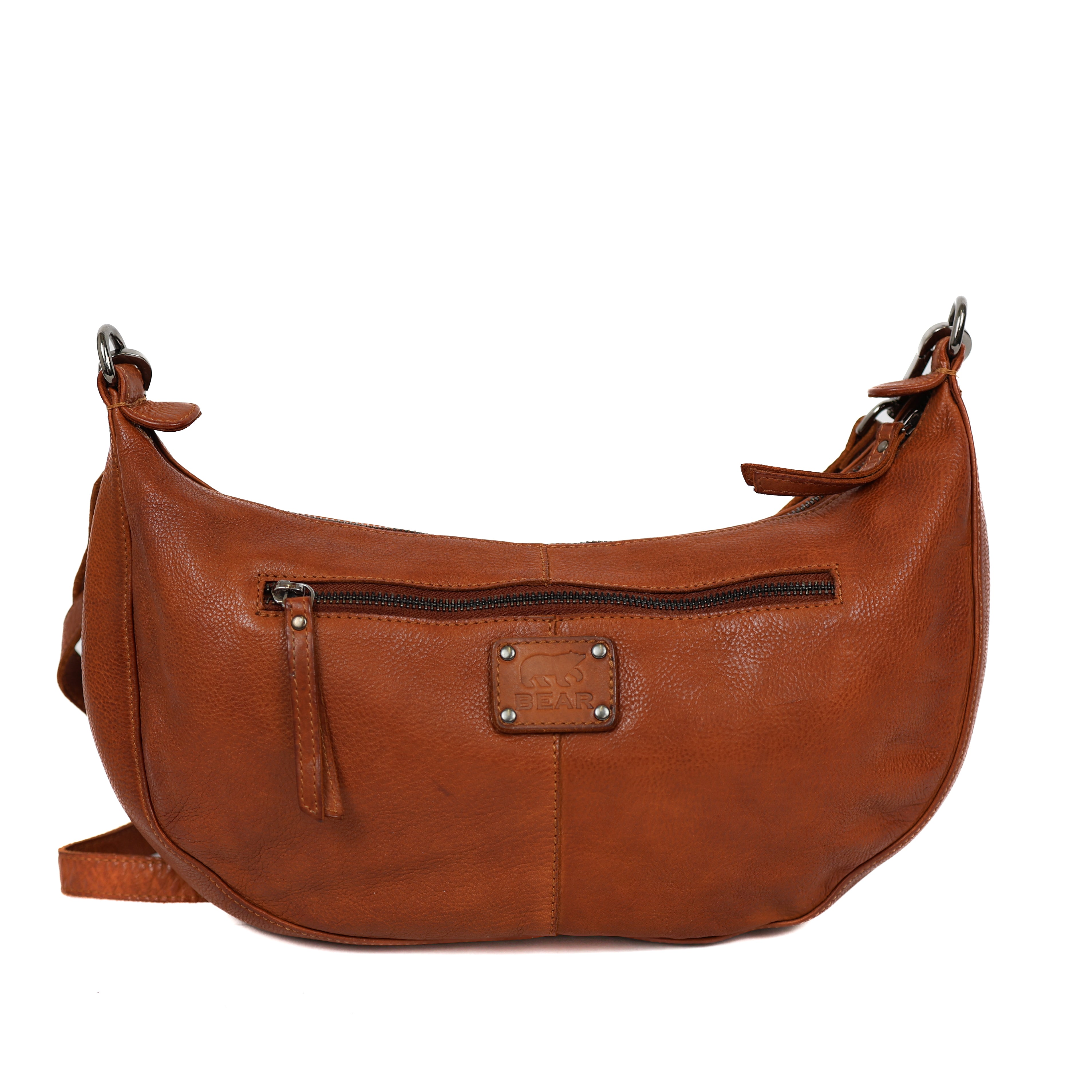 Mittelgroße Beuteltasche 'Ilse' Cognac