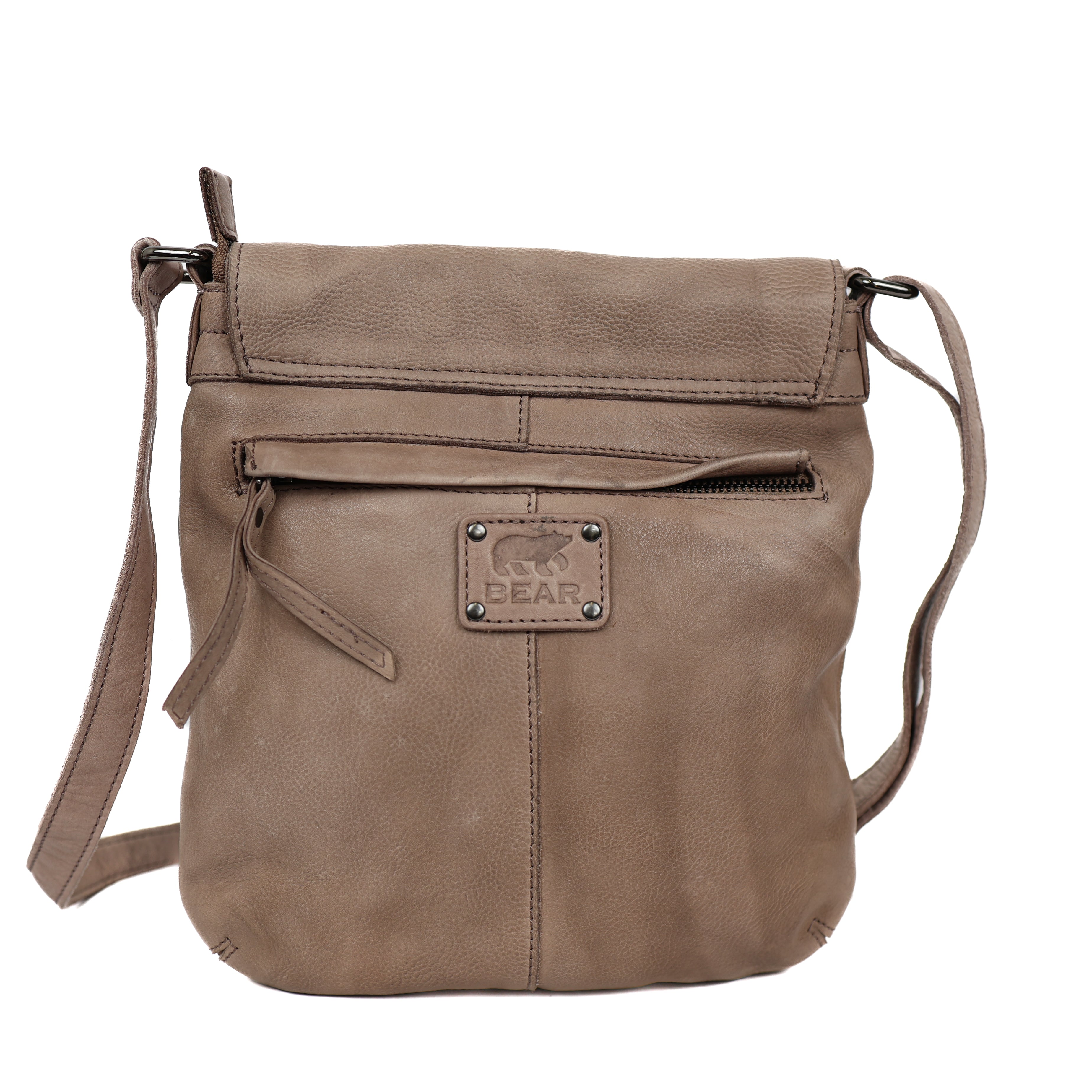 Umhängetasche mit Überschlag 'Jip' Taupe