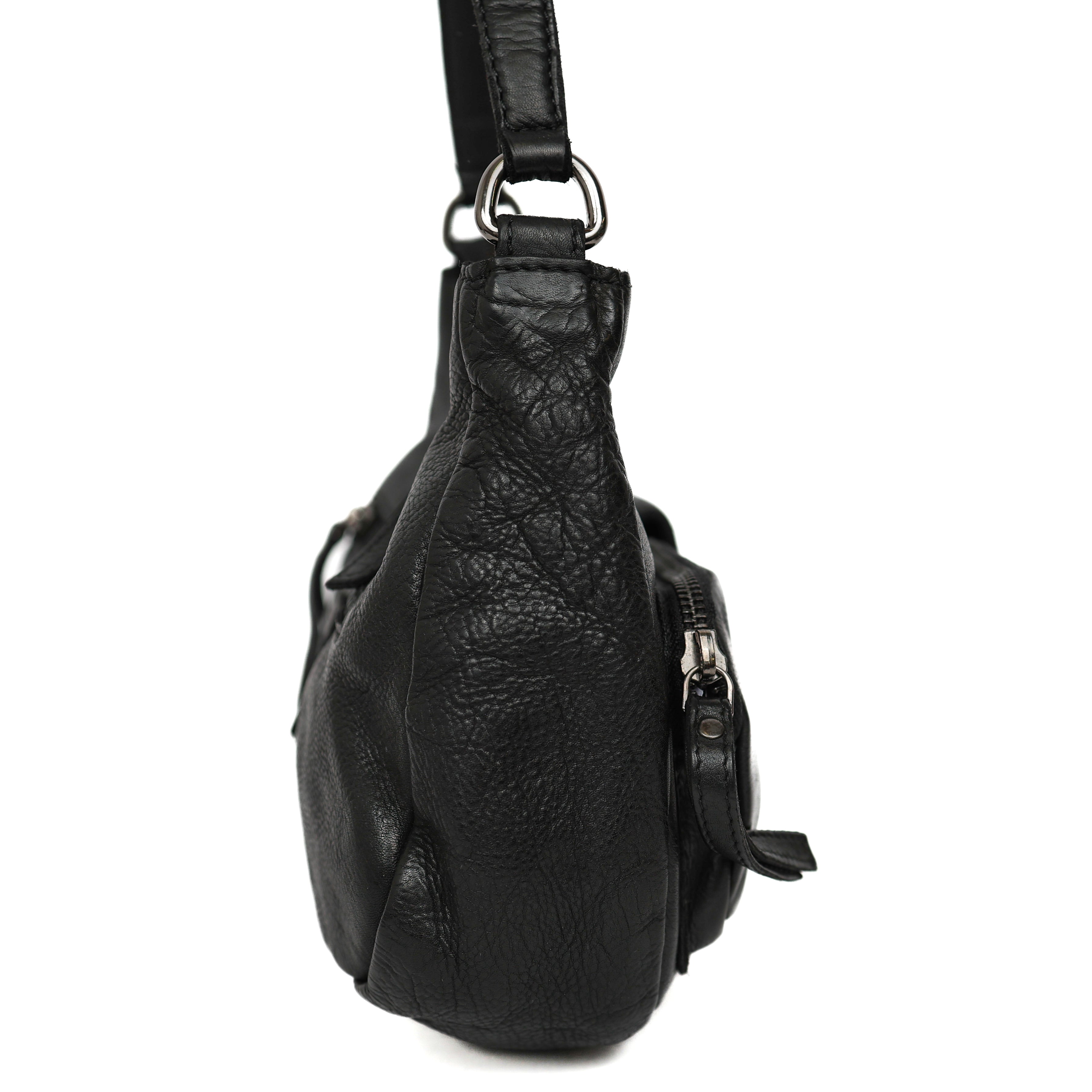 Hand-/Umhängetasche mit Fronttaschen 'Nienke' Schwarz