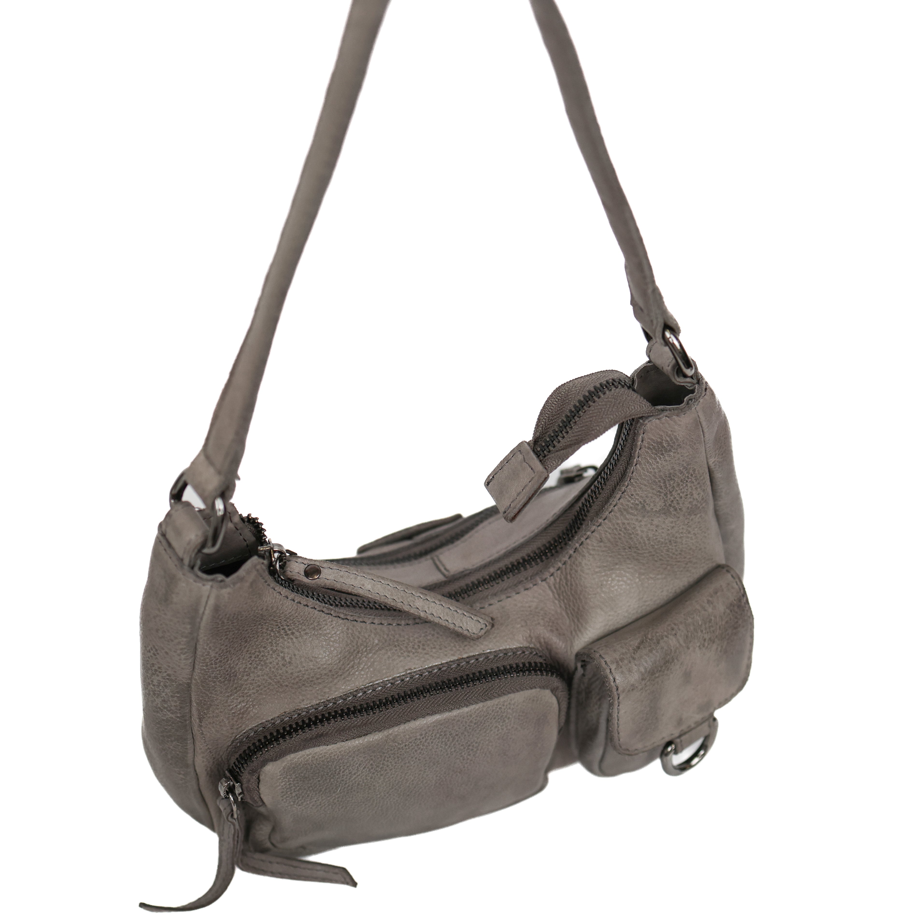Hand-/Umhängetasche mit Fronttaschen 'Nienke' Grau