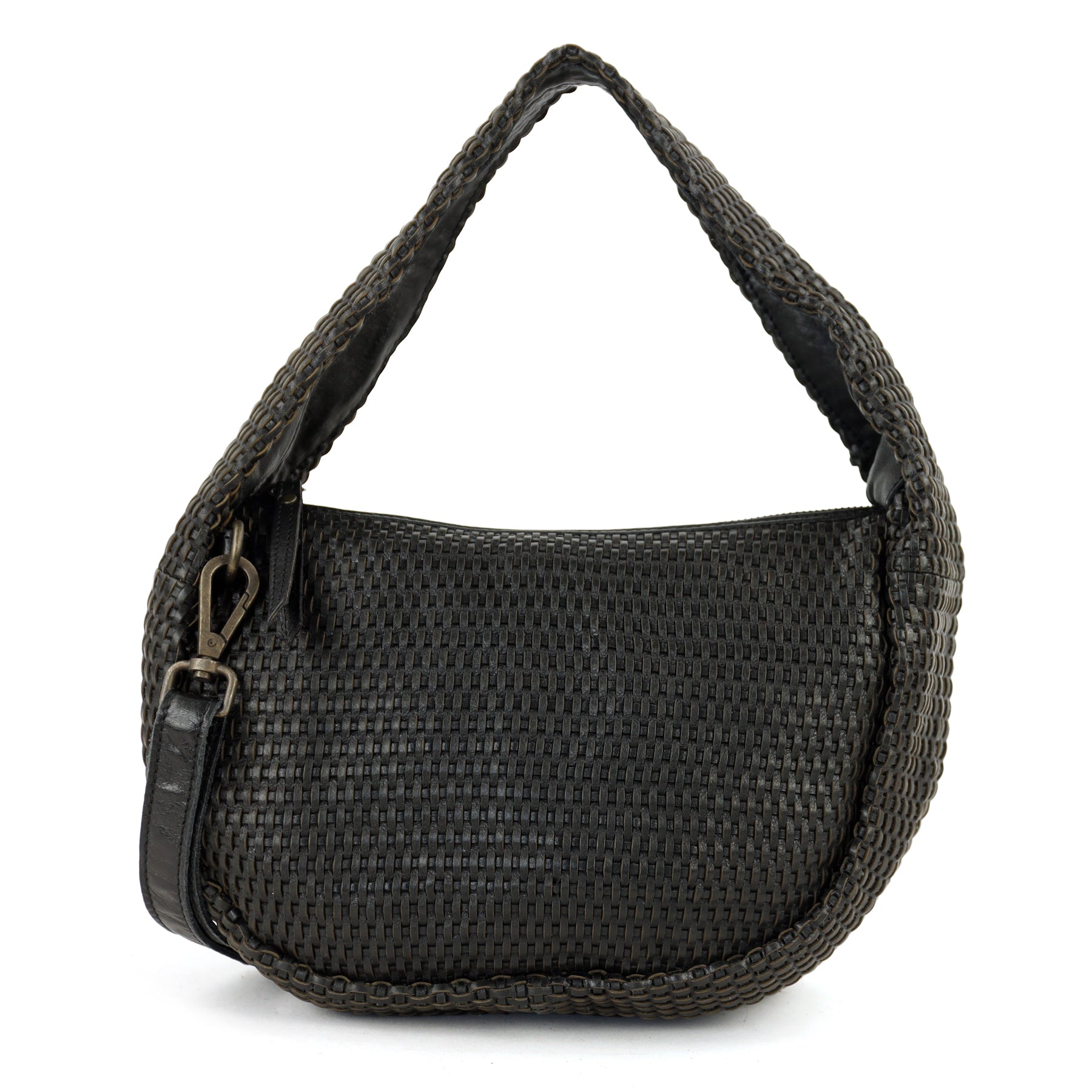Geflochtene Beuteltasche 'Alice' M Schwarz