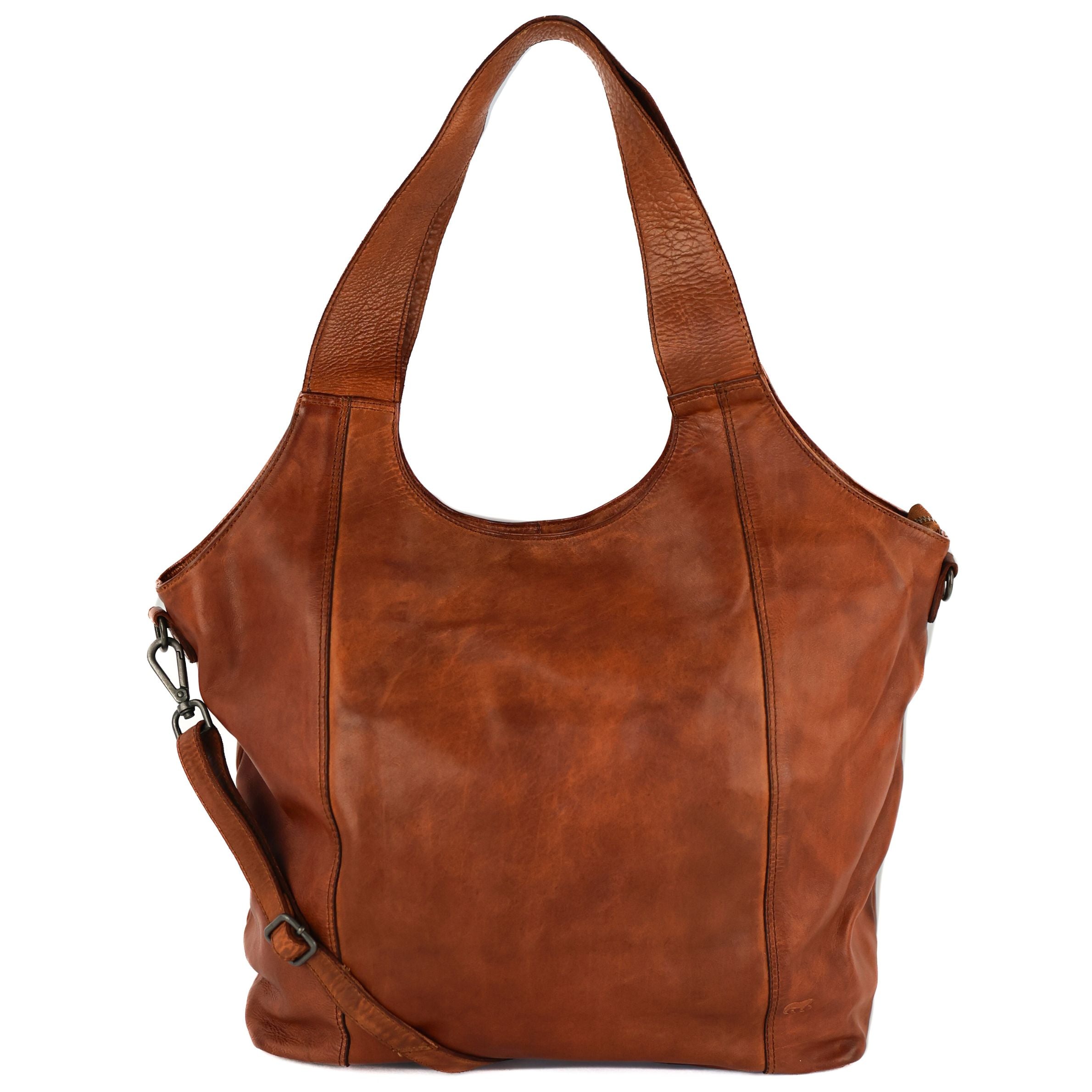 Großer Shopper/Beuteltasche 'Aurora' Cognac
