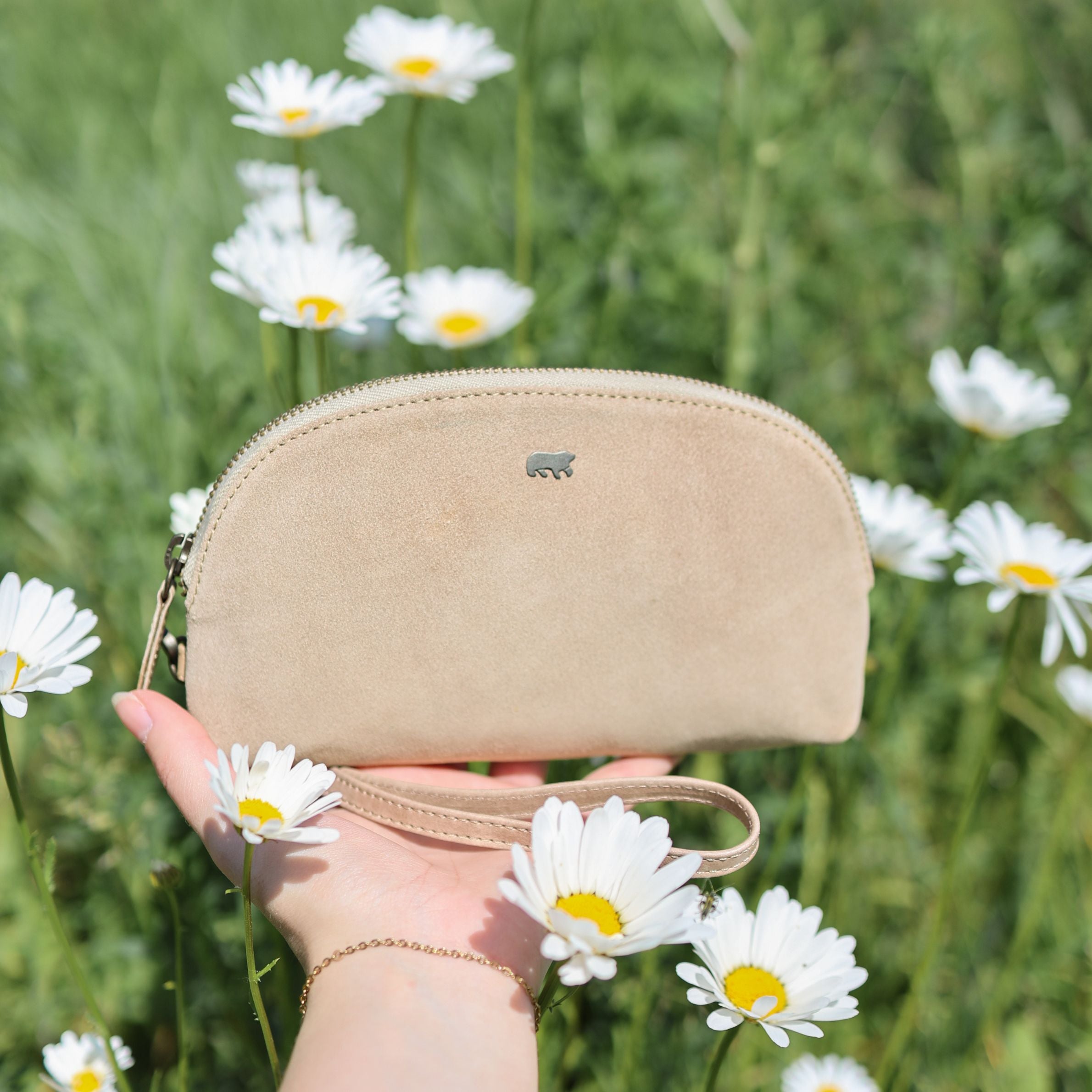 Velours Etui/Kosmetiktasche 'Jessie' Beige