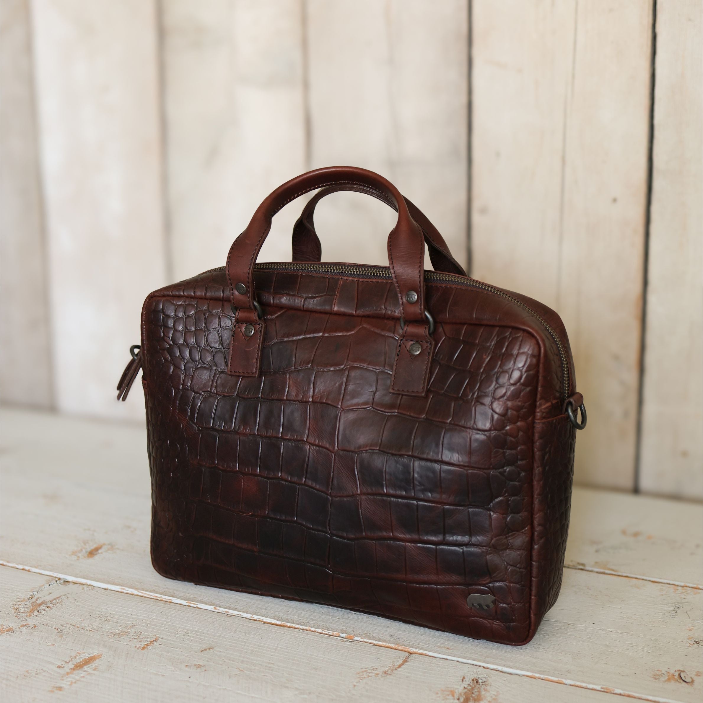 Croco Laptoptasche 14" 'Lina' Dunkelbraun