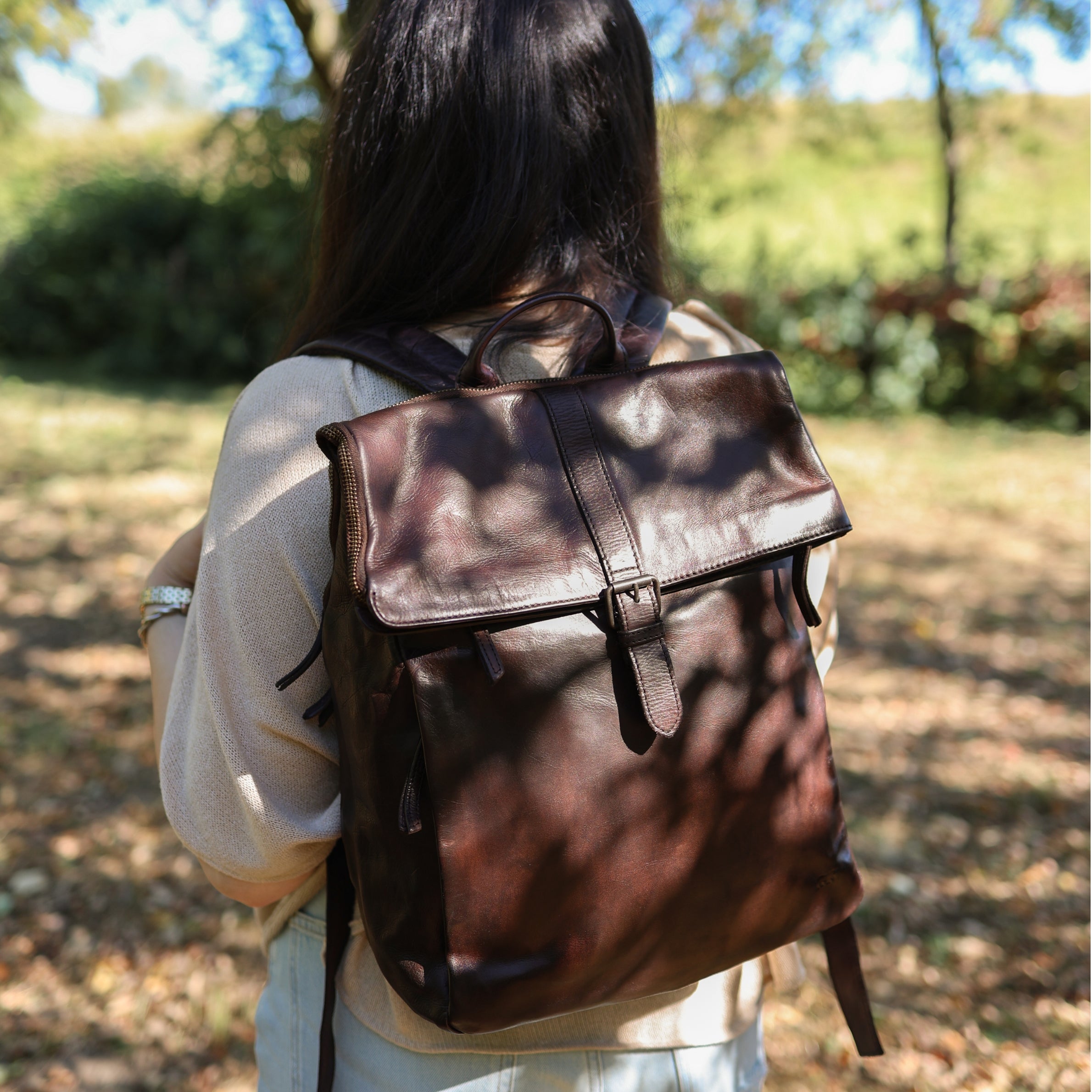 Rolltop Laptop Rucksack 15.6" 'Kai' Dunkelbraun