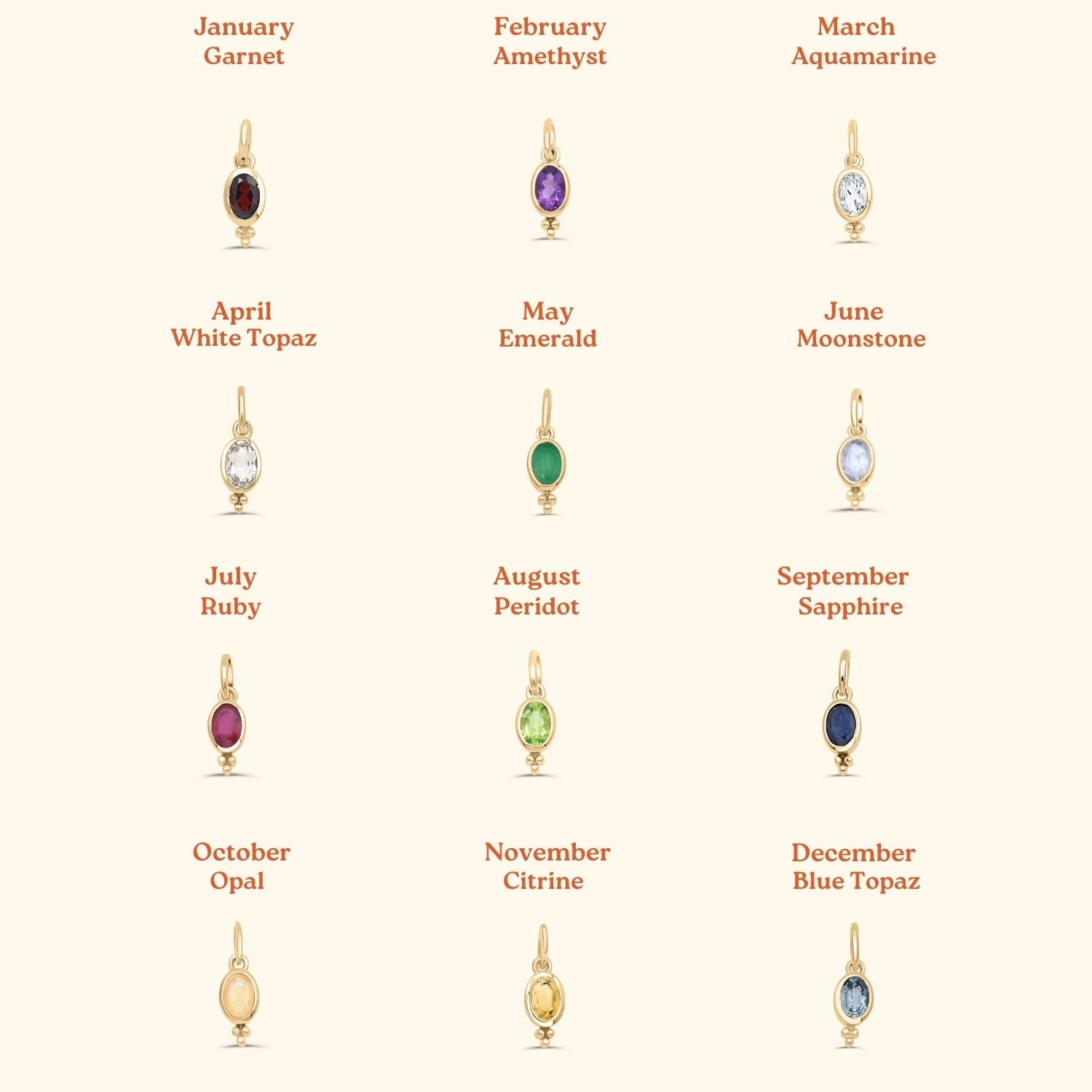 Birthstone Hanger | Gold plated brass