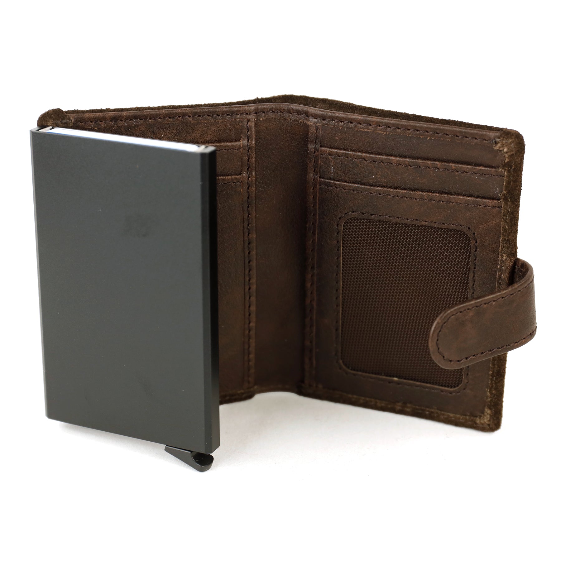 Velours RFID Kartenhalter 'Bobby' Dunkelbraun