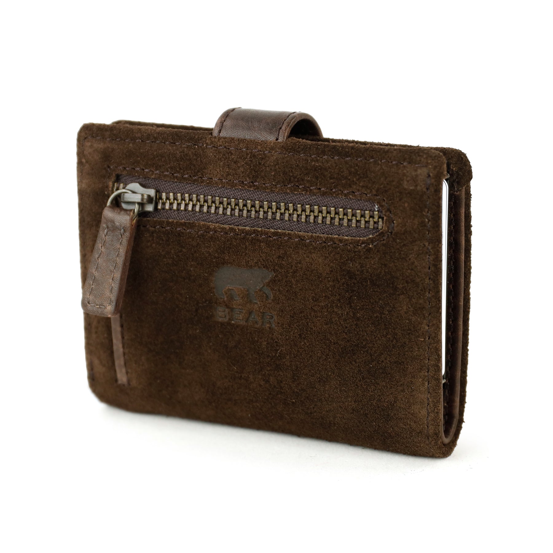 Velours RFID Kartenhalter 'Bobby' Dunkelbraun
