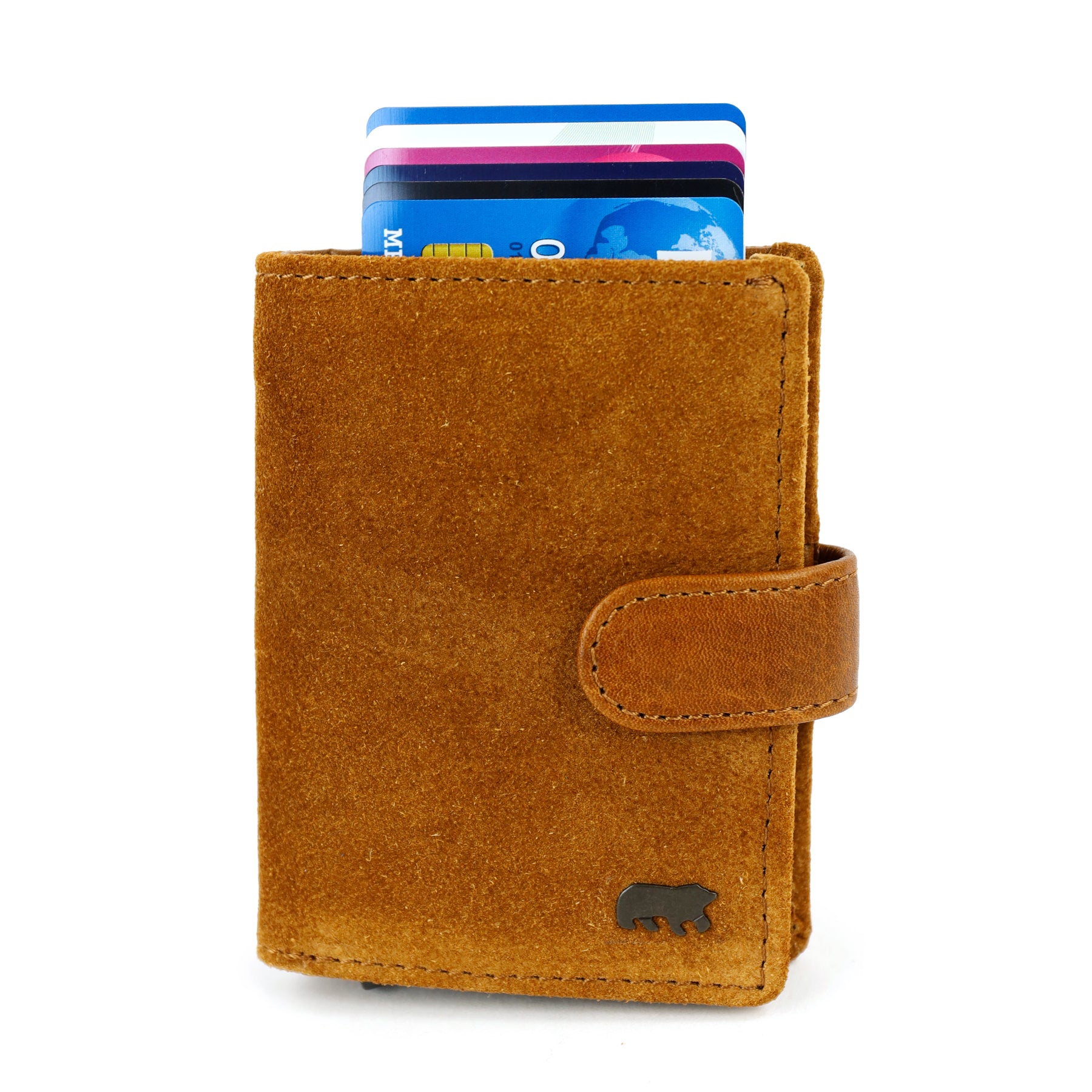 Velours RFID Kartenhalter 'Bobby' Cognac