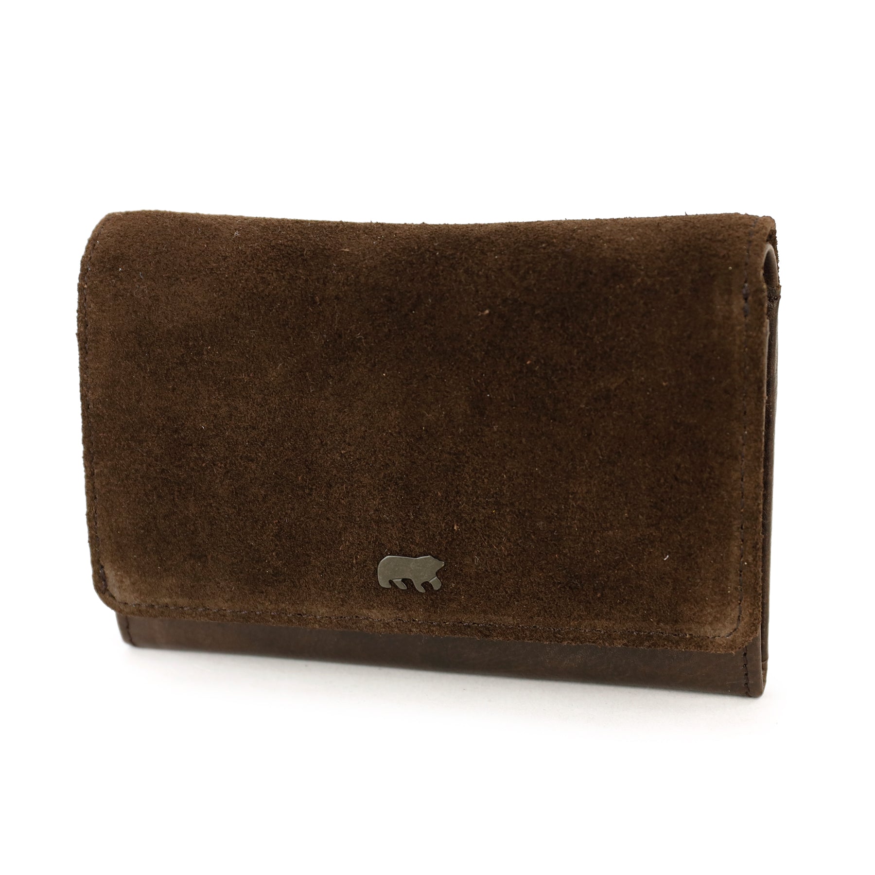 Velours Geldbörse mit Überschlag 'Flappie' Dunkelbraun