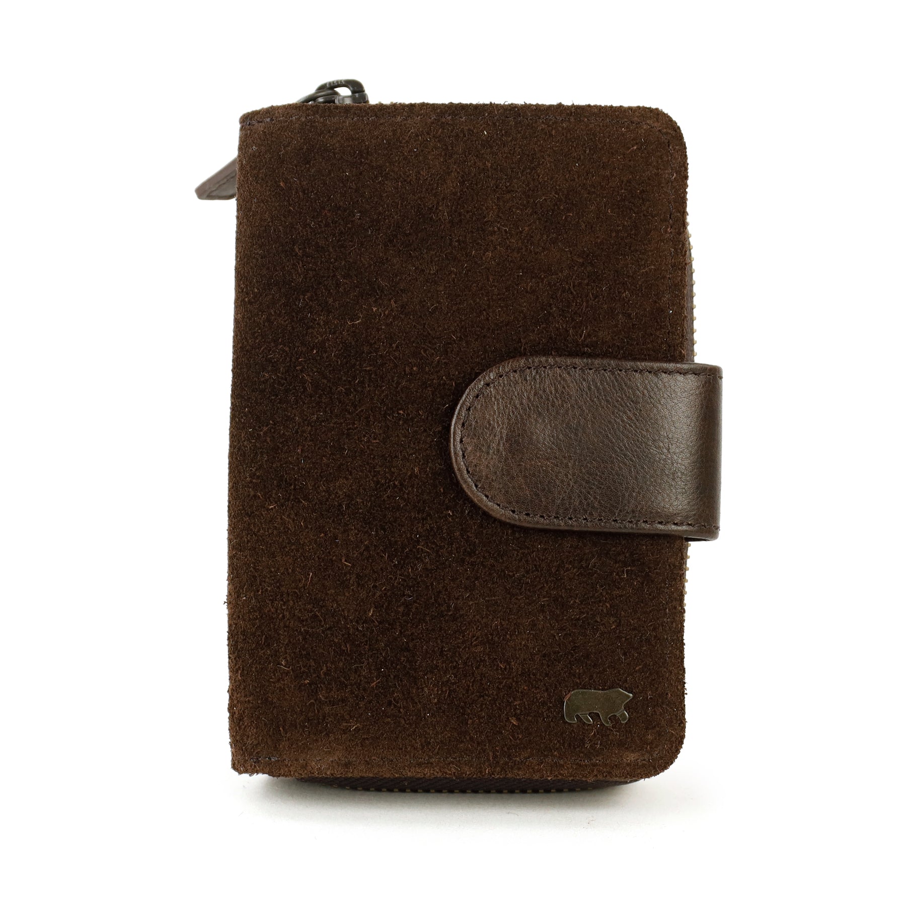 Velours Geldbörse mit Reißverschluss 'Loet' Dunkelbraun