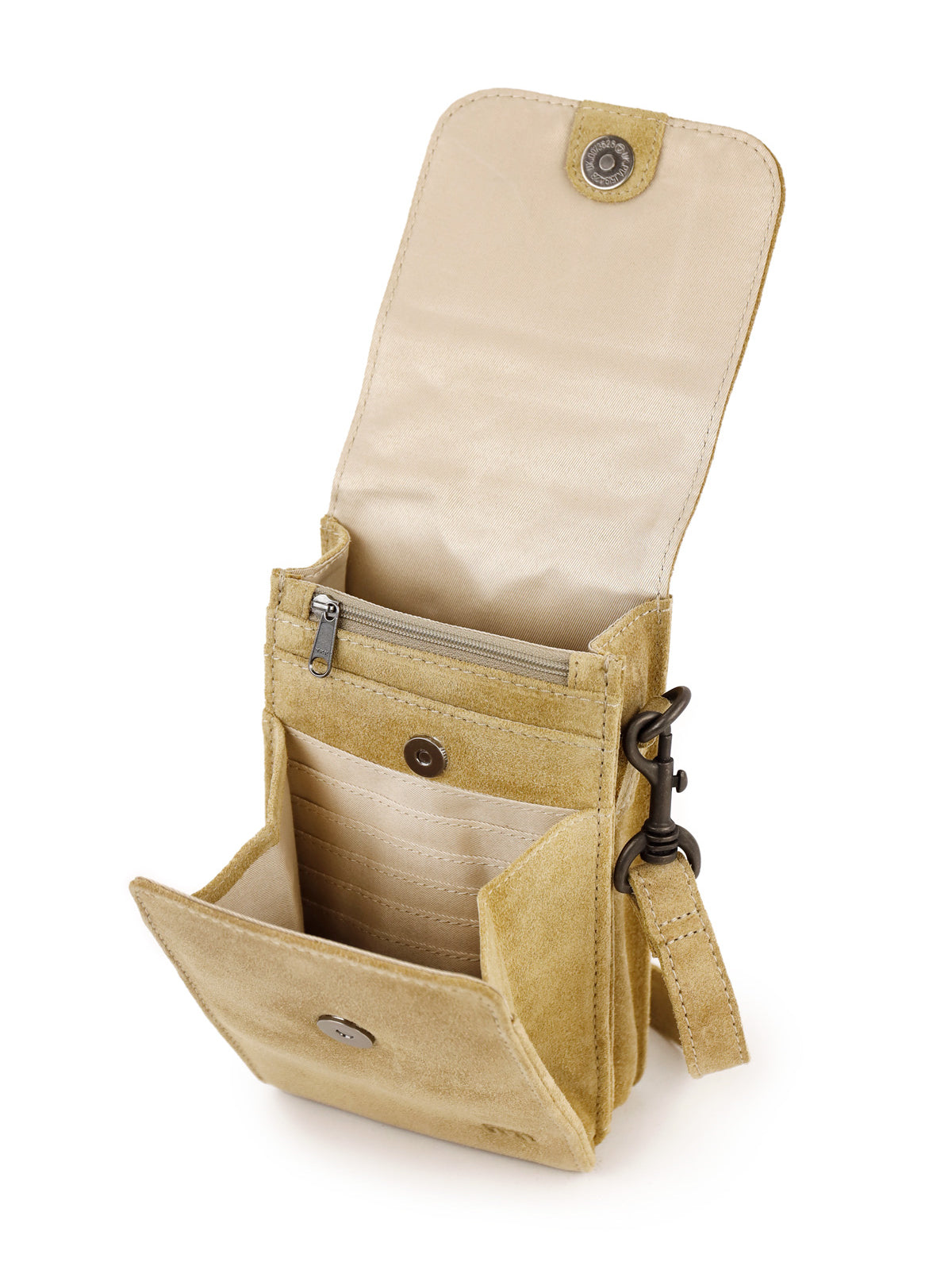 Veloursleder schultertasche „Robbie“ 2.0 Bisquit