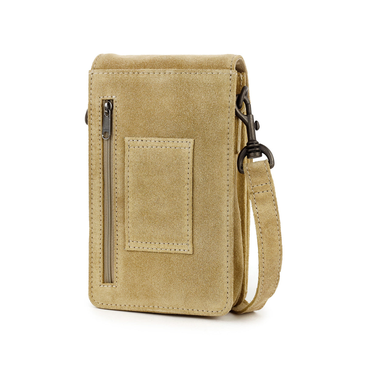 Veloursleder schultertasche „Robbie“ 2.0 Bisquit