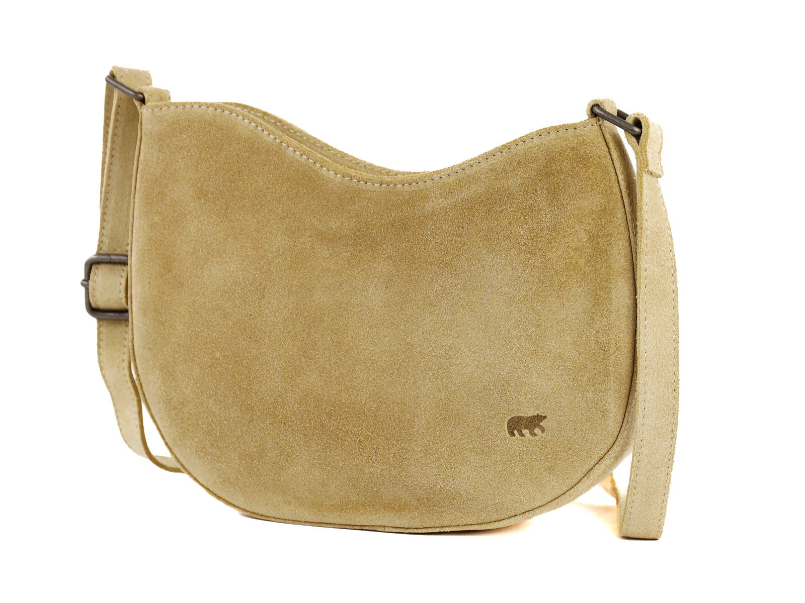 Veloursleder Schultertasche „Tamara“ Bisquit