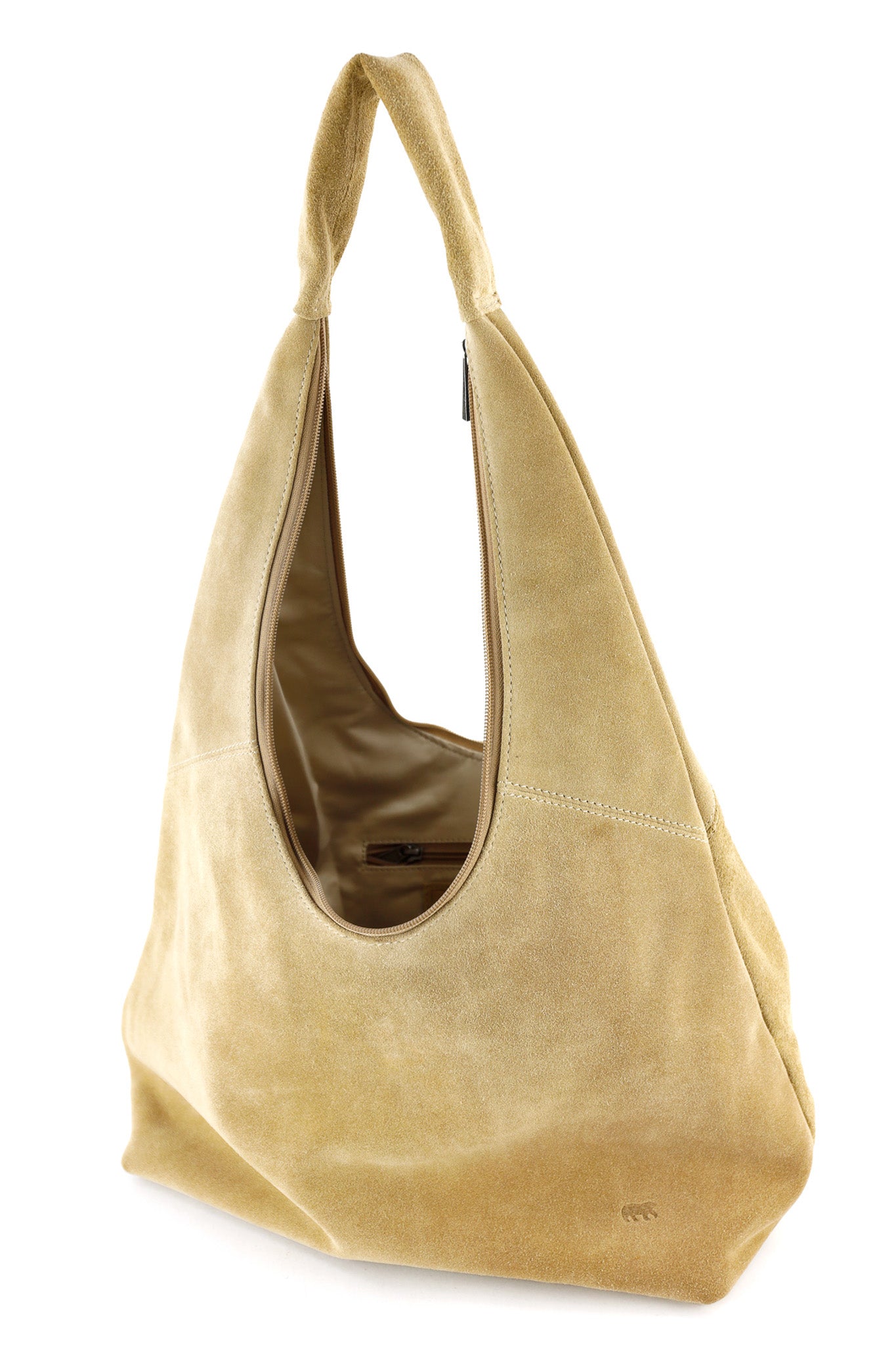 Velours leder tasche 'Pauline' Bisquit