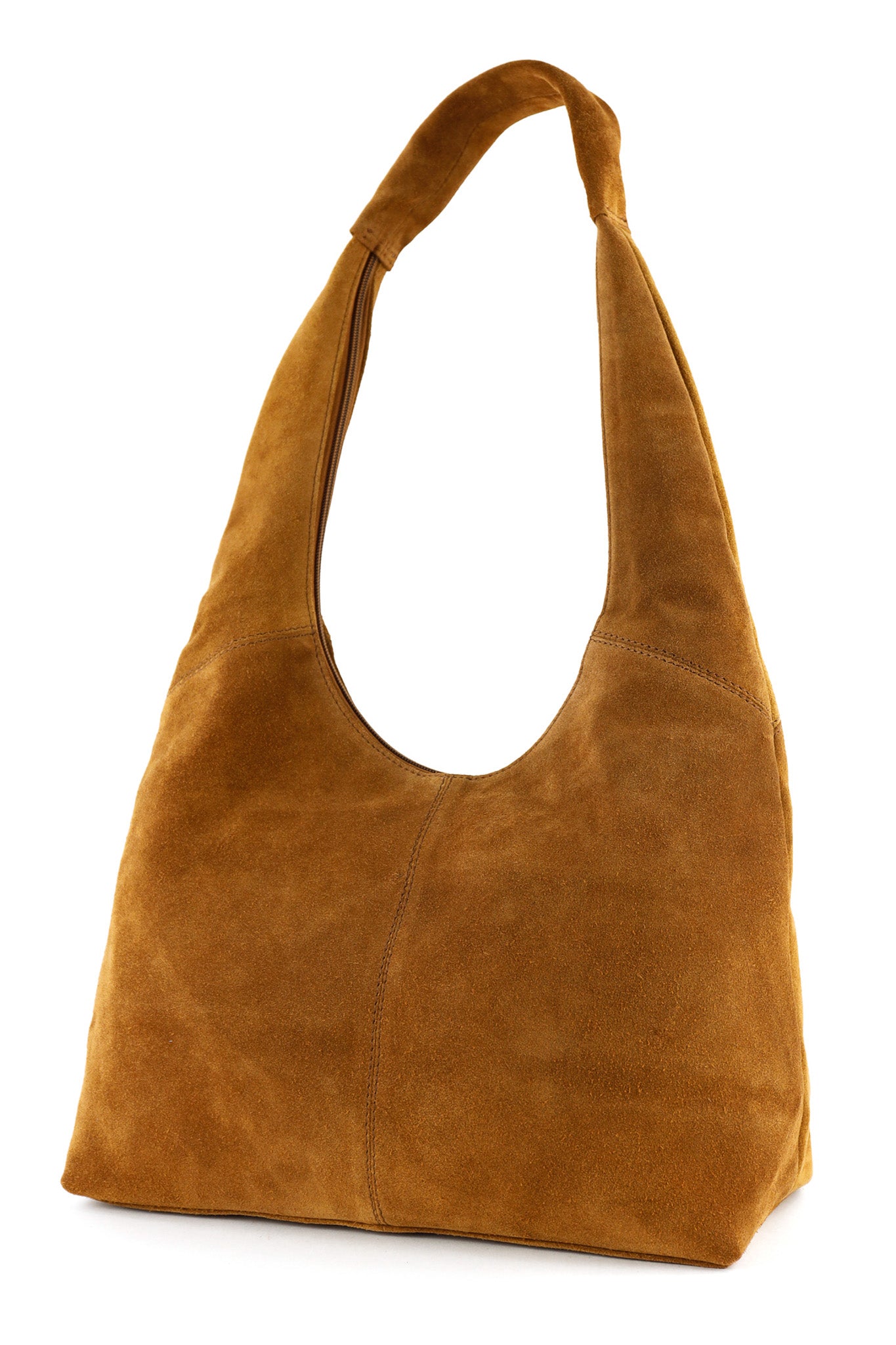 Velours Beuteltasche 'Pauline' Cognac