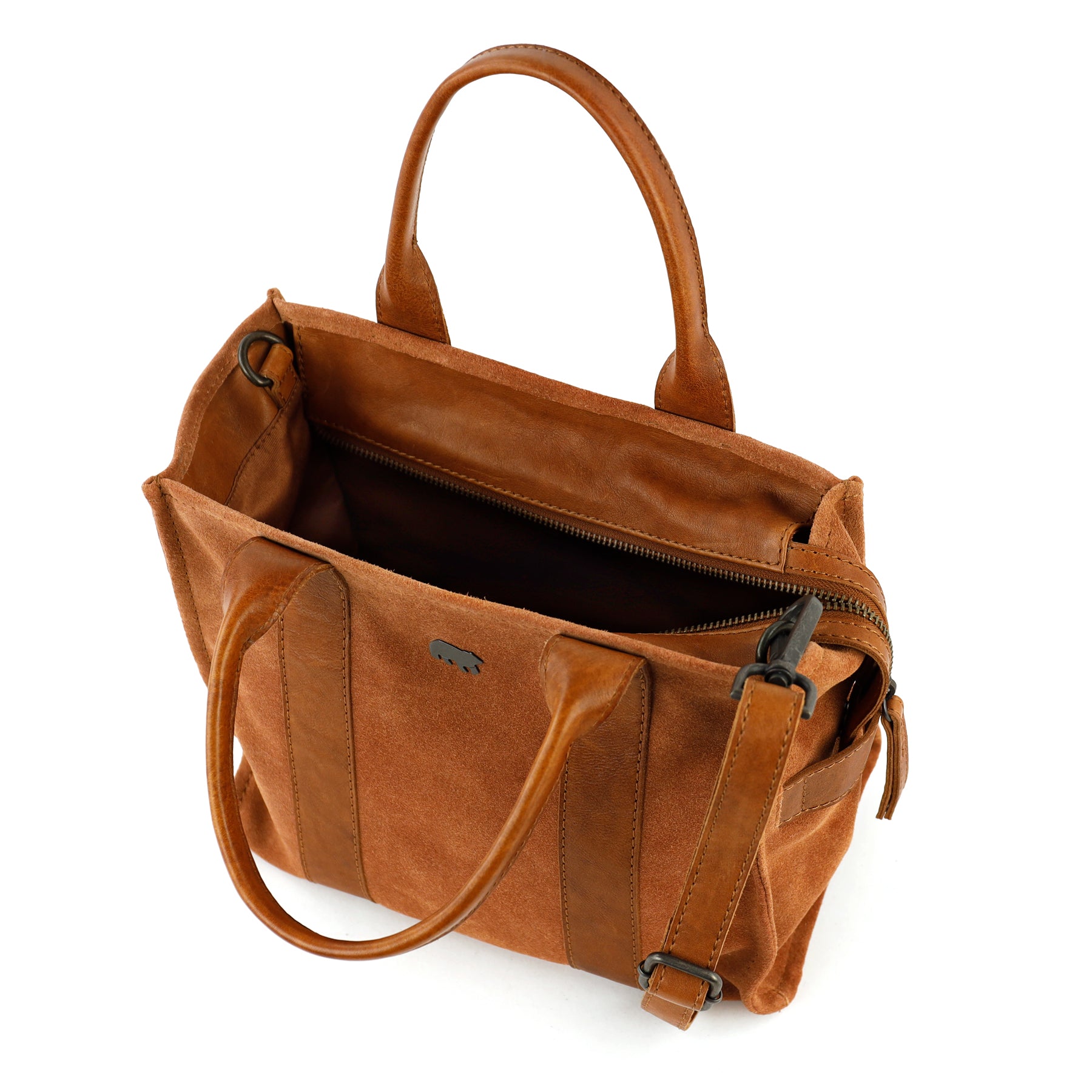 Velours Mini Tote Bag 'Nova' Cognac